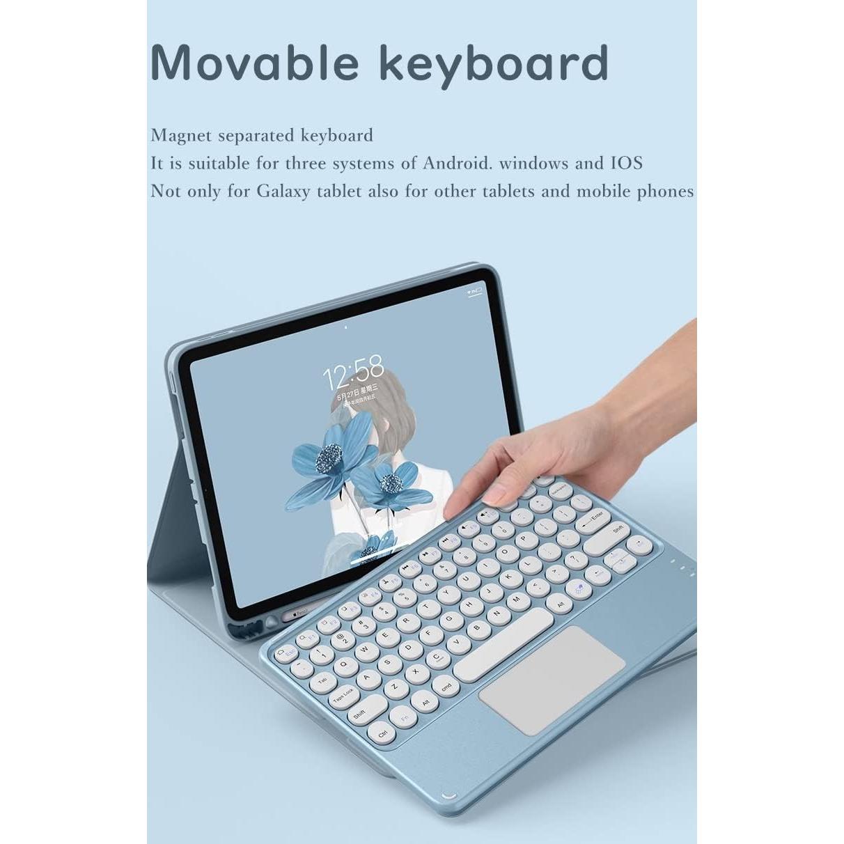 Funda Teclado Táctil HENGHUI para Galaxy Tab S6 Lite 10.4" Verde