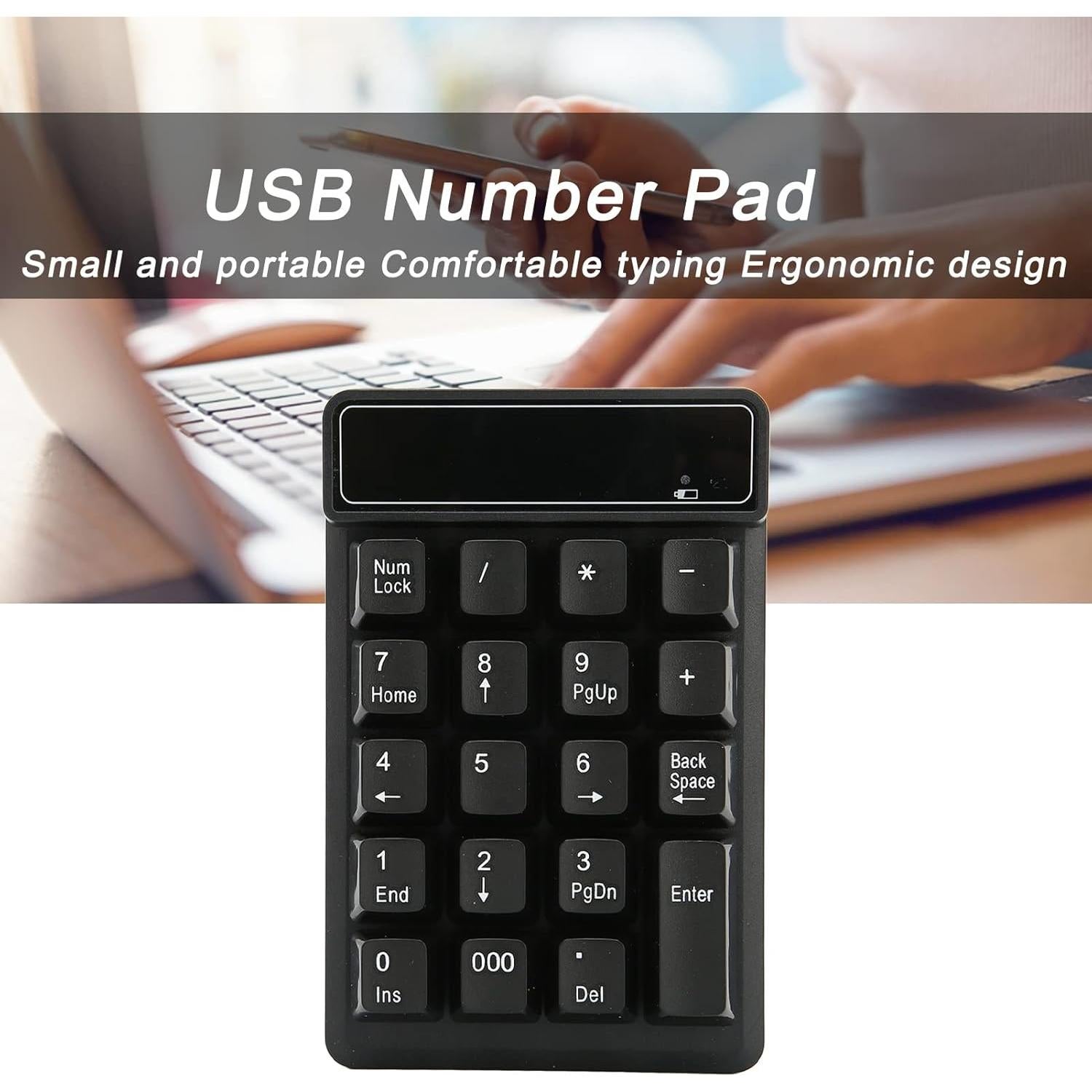 Teclado Numérico Inalámbrico Dpofirs 2.4 GHz Portátil 19 Teclas