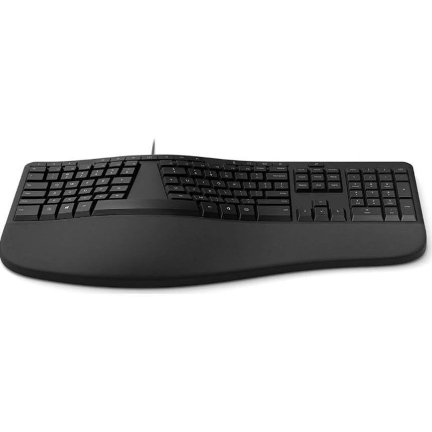Teclado Ergonómico con Reposamuñecas y Teclado Numérico - Negro