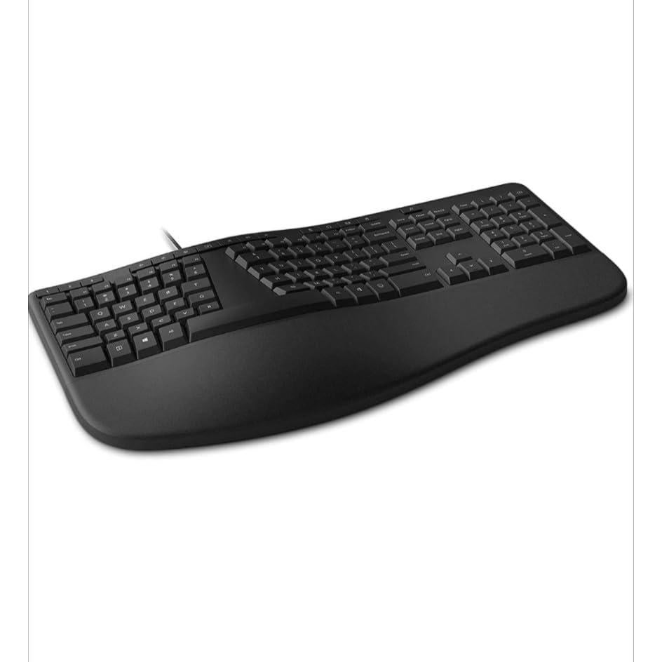 Teclado Ergonómico con Reposamuñecas y Teclado Numérico - Negro