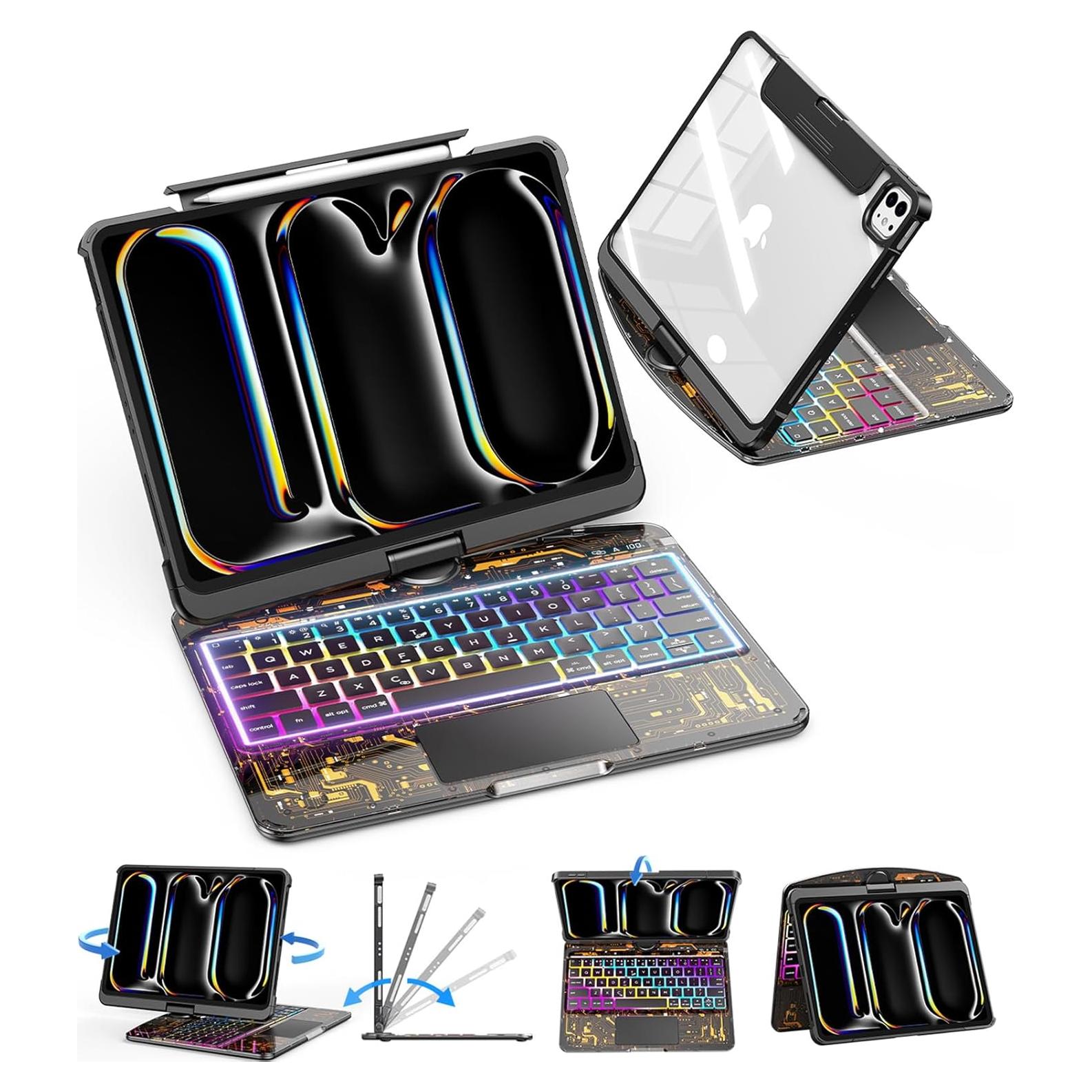 Funda Teclado Inalámbrico TSQQST Transparente iPad Pro 11" 2024