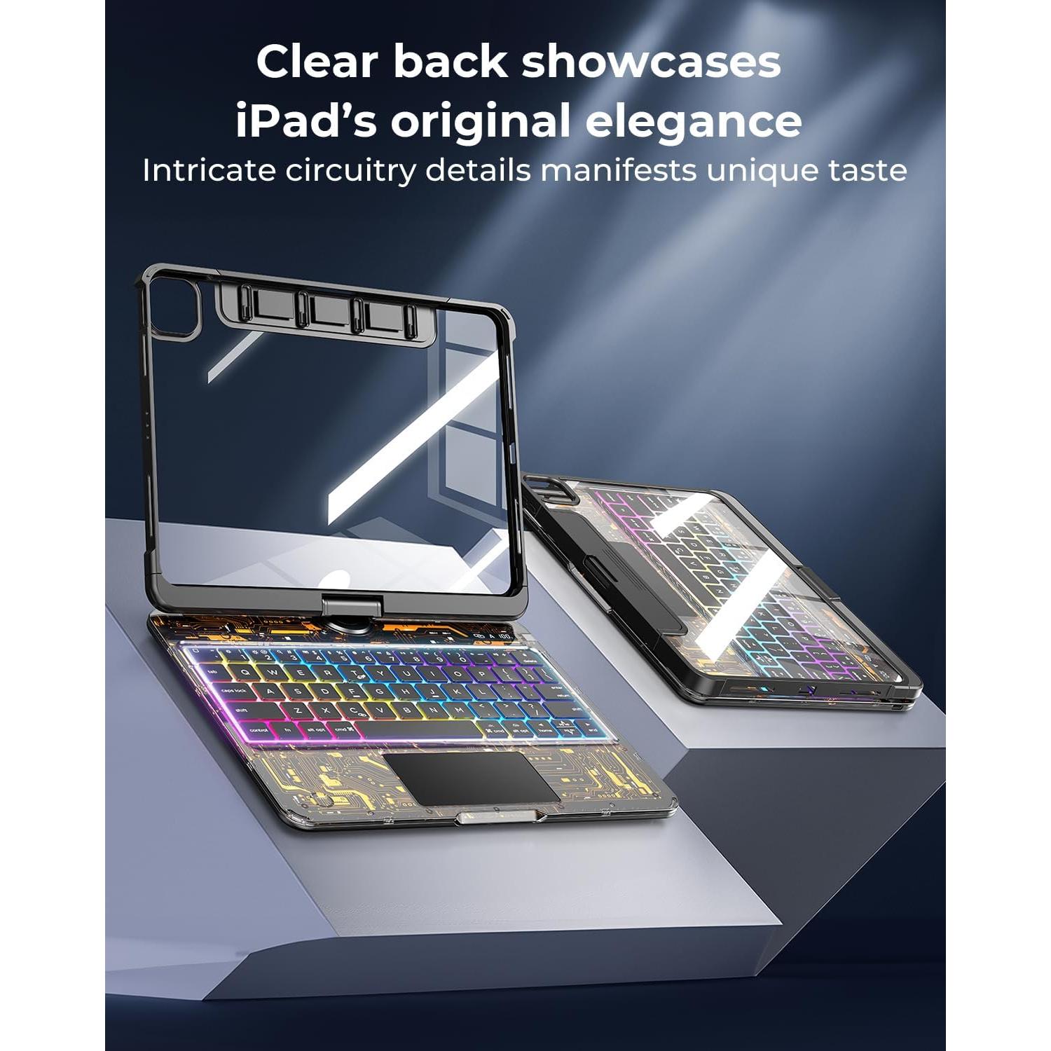 Funda Teclado Inalámbrico TSQQST Transparente iPad Pro 11" 2024