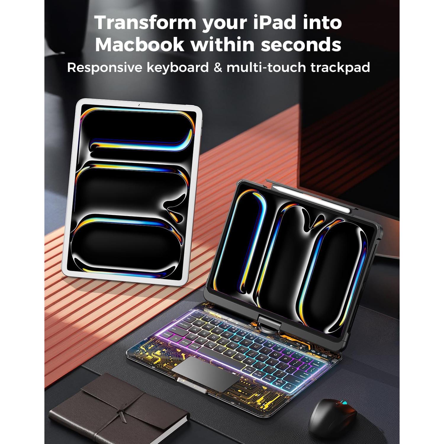 Funda Teclado Inalámbrico TSQQST Transparente iPad Pro 11" 2024