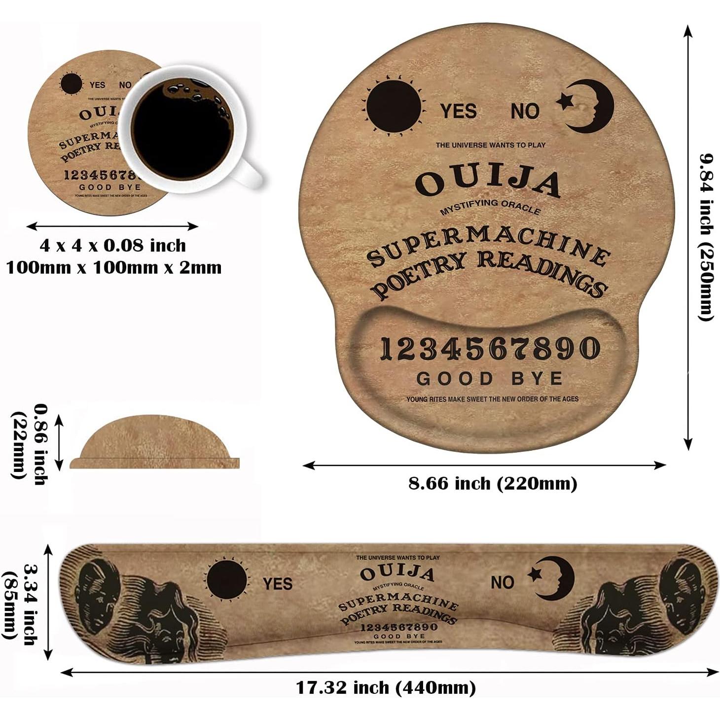 Juego de Reposamuñecas Ergonómico LOWORO - Tablero Ouija Retro