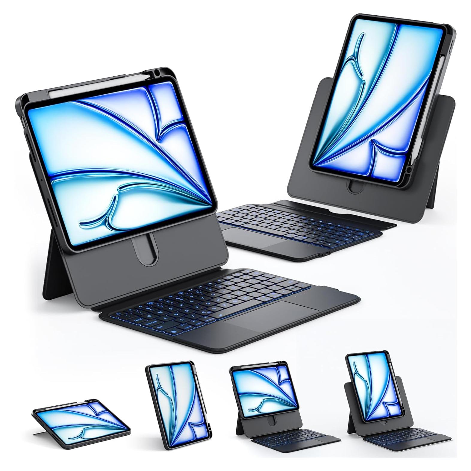 Funda Teclado iPad Air 11" Tiaota con Trackpad y Soporte 360°