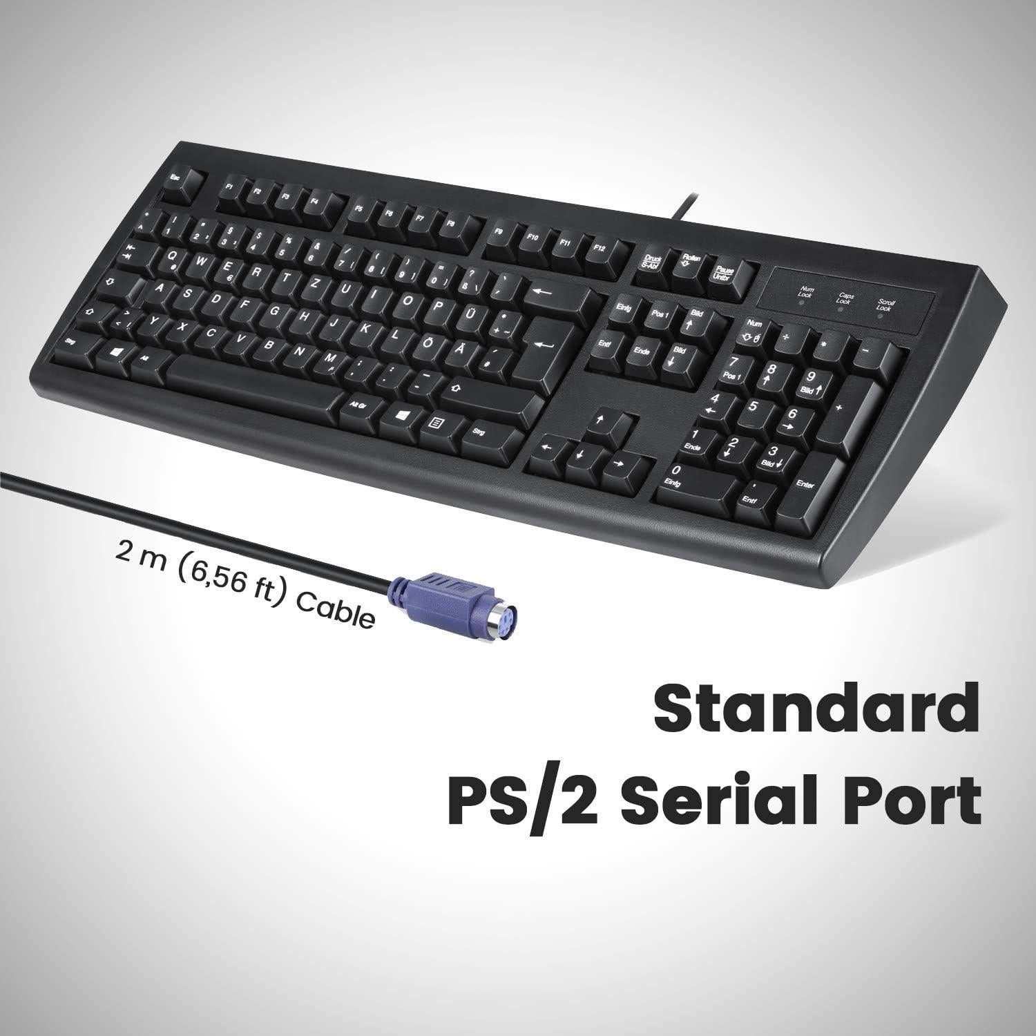 Teclado PS2 Perixx PERIBOARD-107 Negro Ergonomico