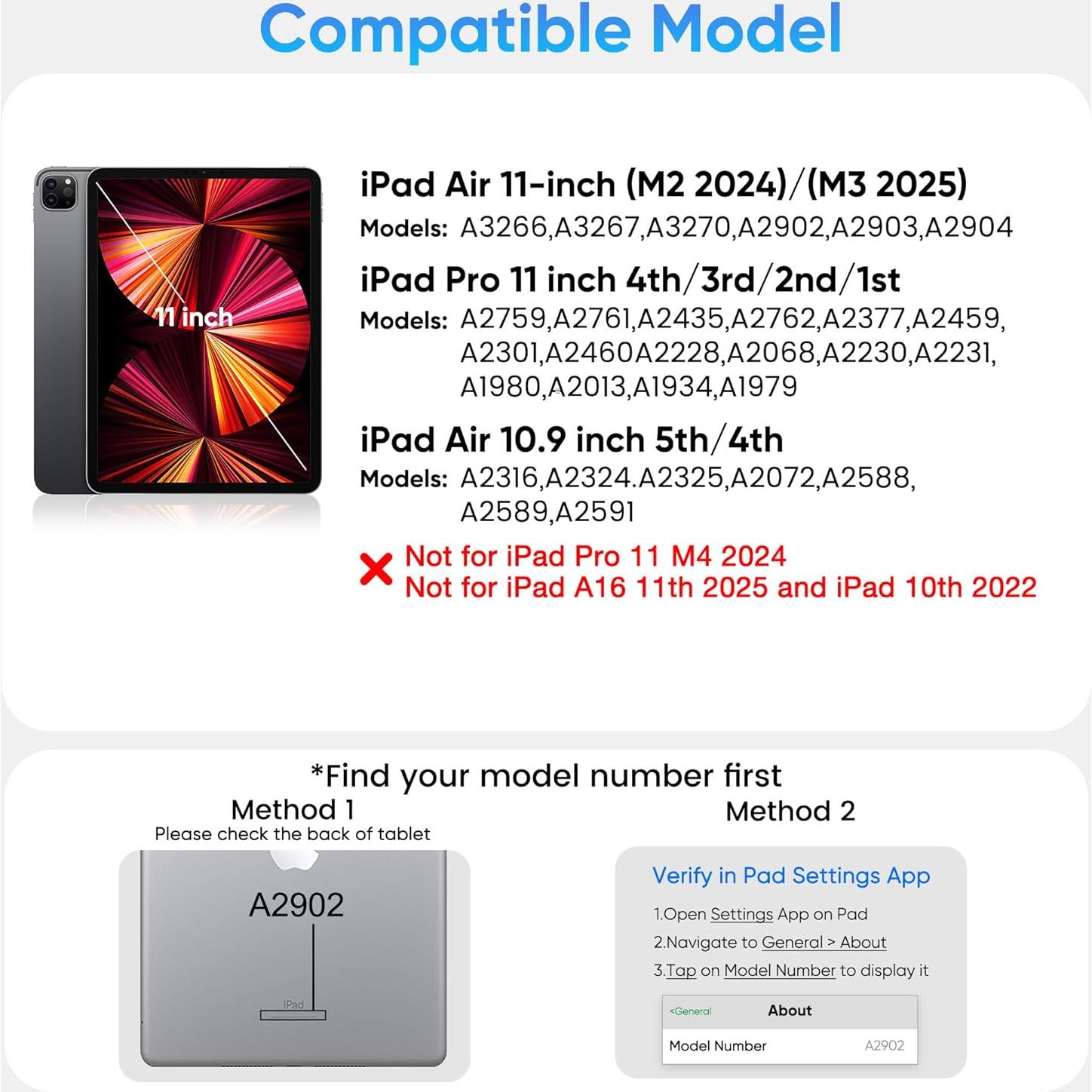 Funda con Teclado doqo para iPad Air 11 y Pro 11 - Retroiluminada