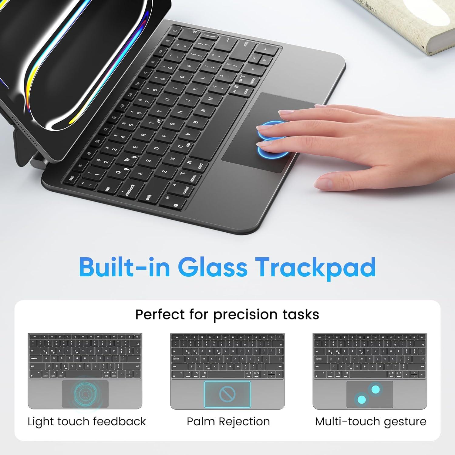 Funda con Teclado doqo para iPad Air 11 y Pro 11 - Retroiluminada