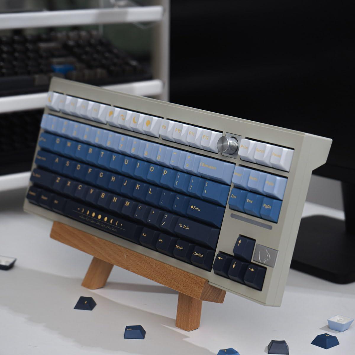 Juego de Teclas PBT Mintcaps 130 Teclas Luna Perfil Cherry