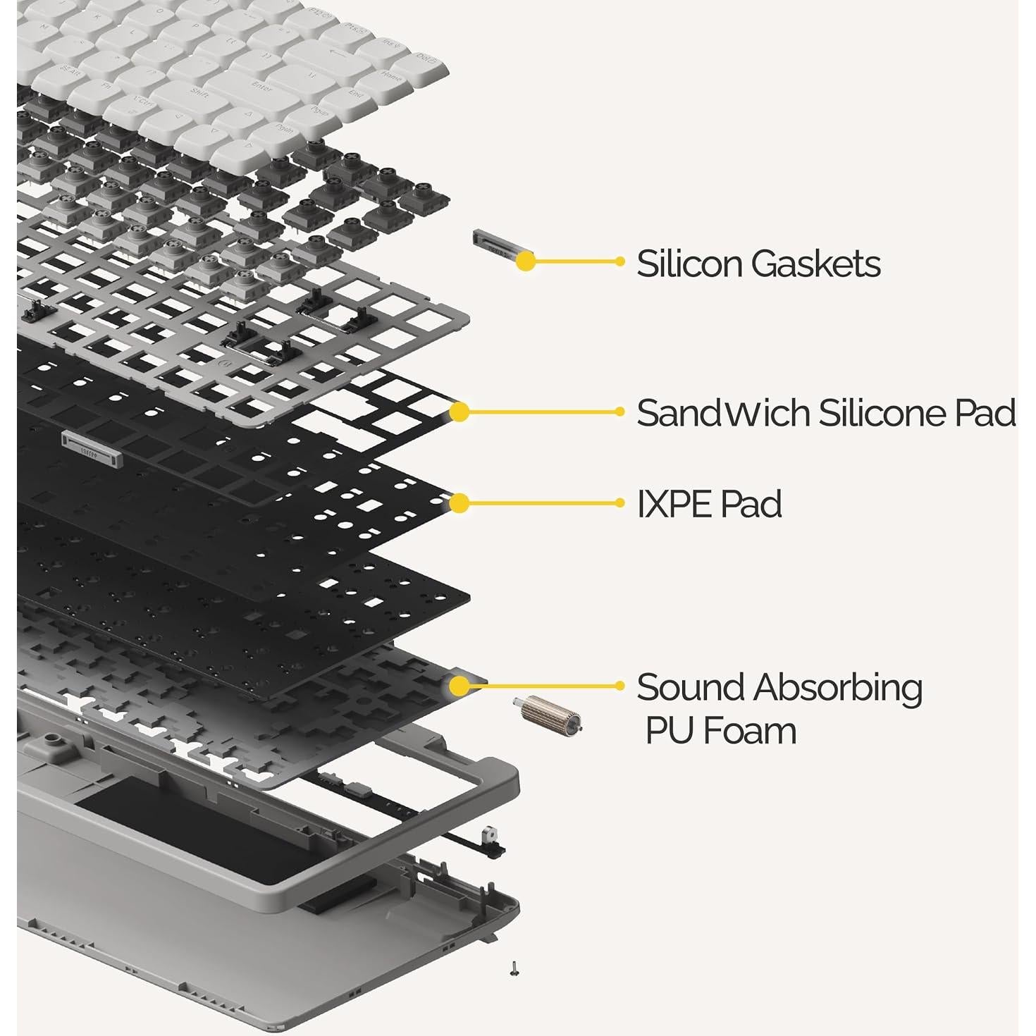 Teclado Mecánico Inalámbrico Lofree Flow Lite 100 Mármol