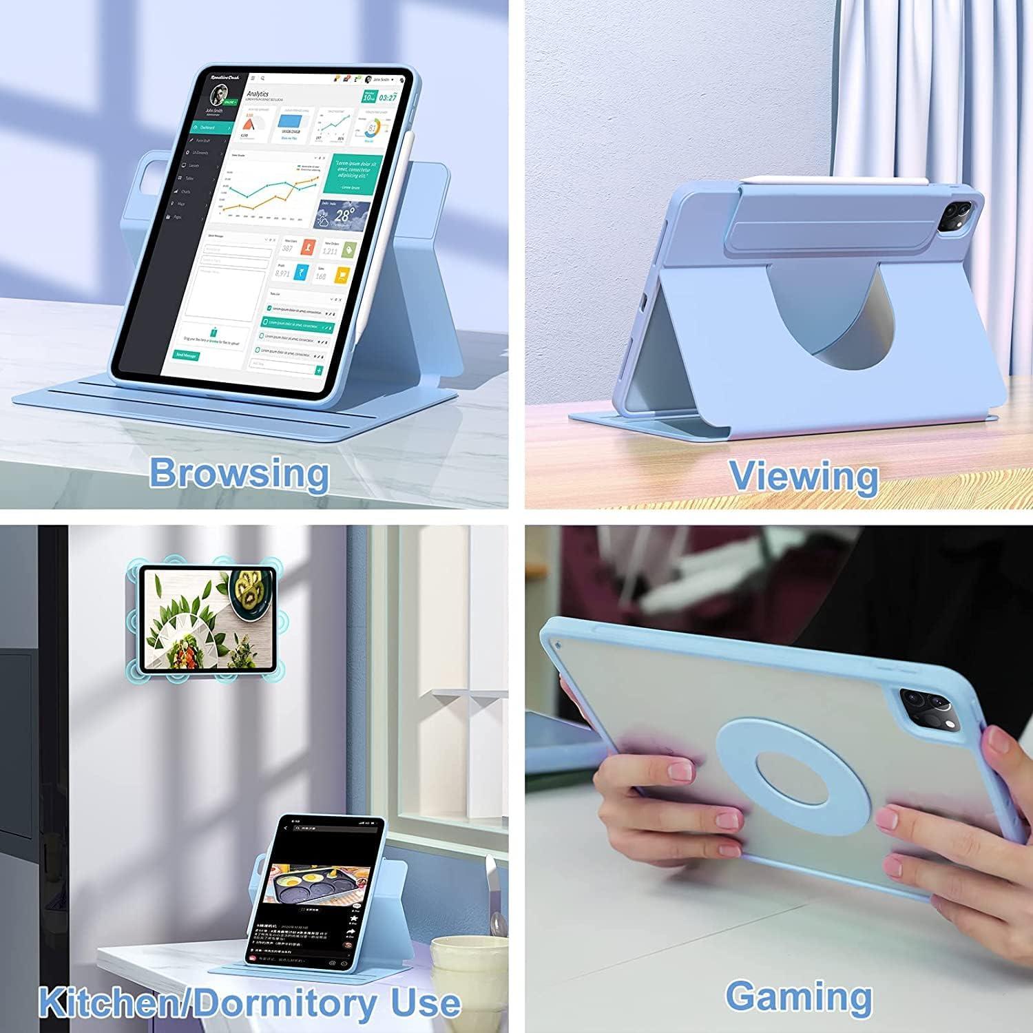 Funda Teclado Magnética para iPad 11" 2025 y 10" 2022 - Gris Lavanda