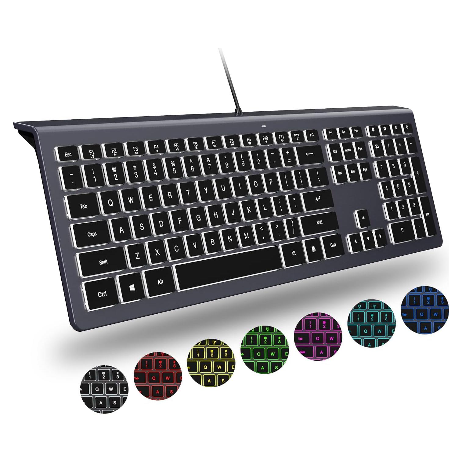Teclado USB Retroiluminado RGB B.FRIENDit Completo para Windows