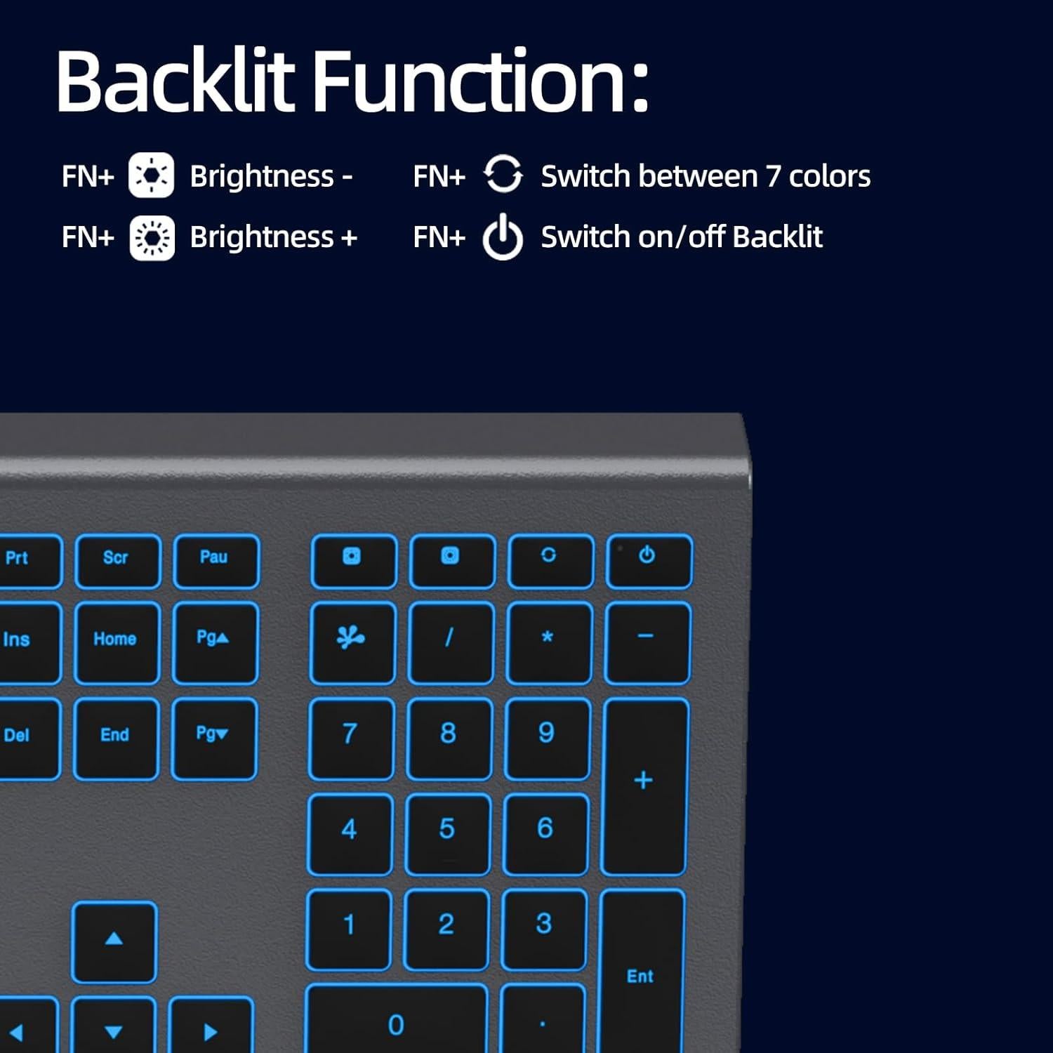 Teclado USB Retroiluminado RGB B.FRIENDit Completo para Windows