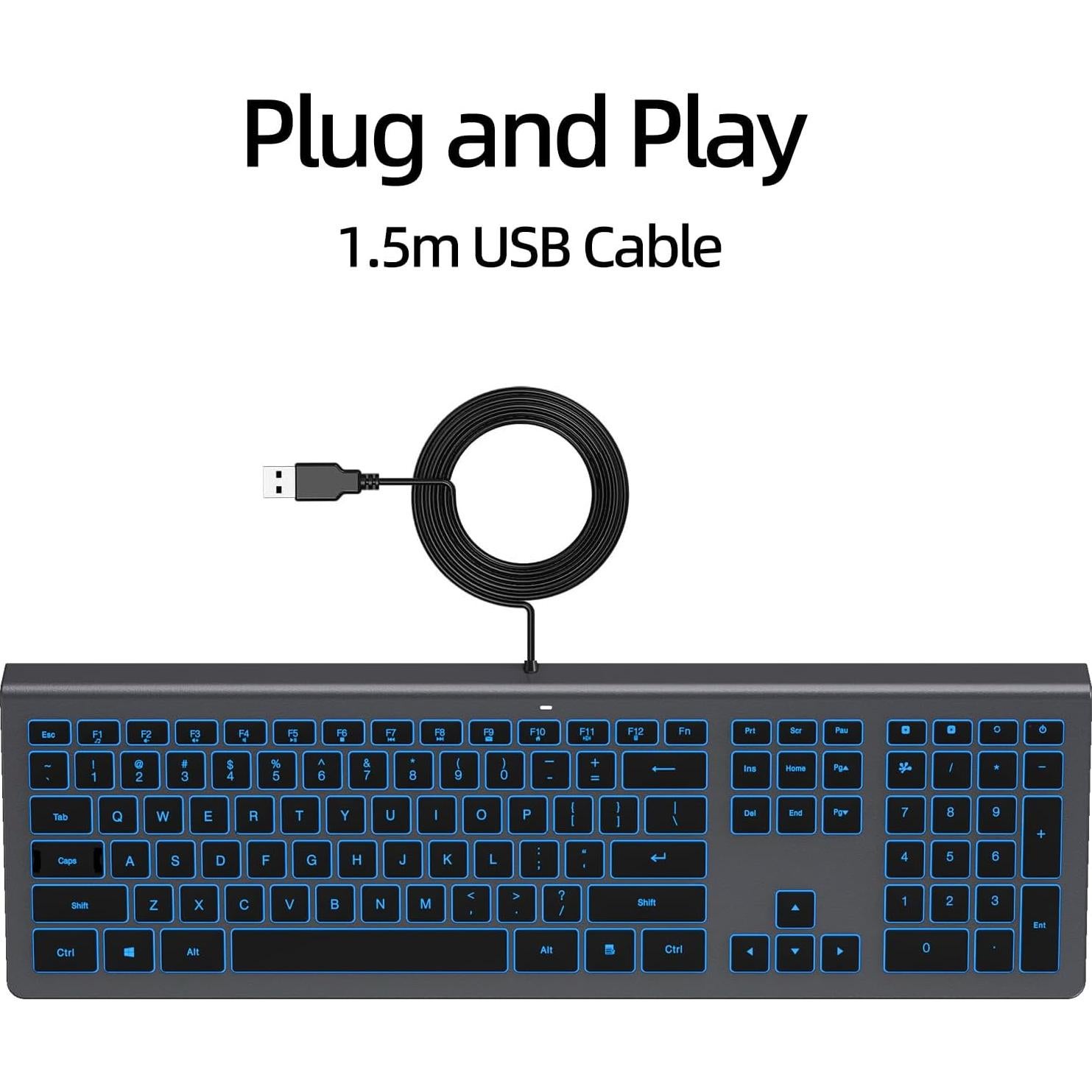 Teclado USB Retroiluminado RGB B.FRIENDit Completo para Windows