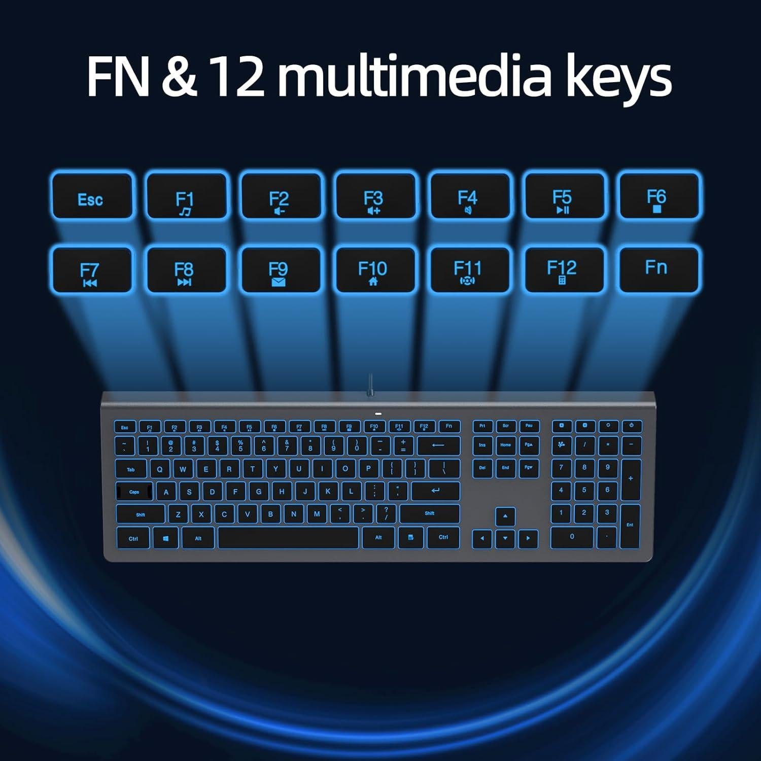 Teclado USB Retroiluminado RGB B.FRIENDit Completo para Windows