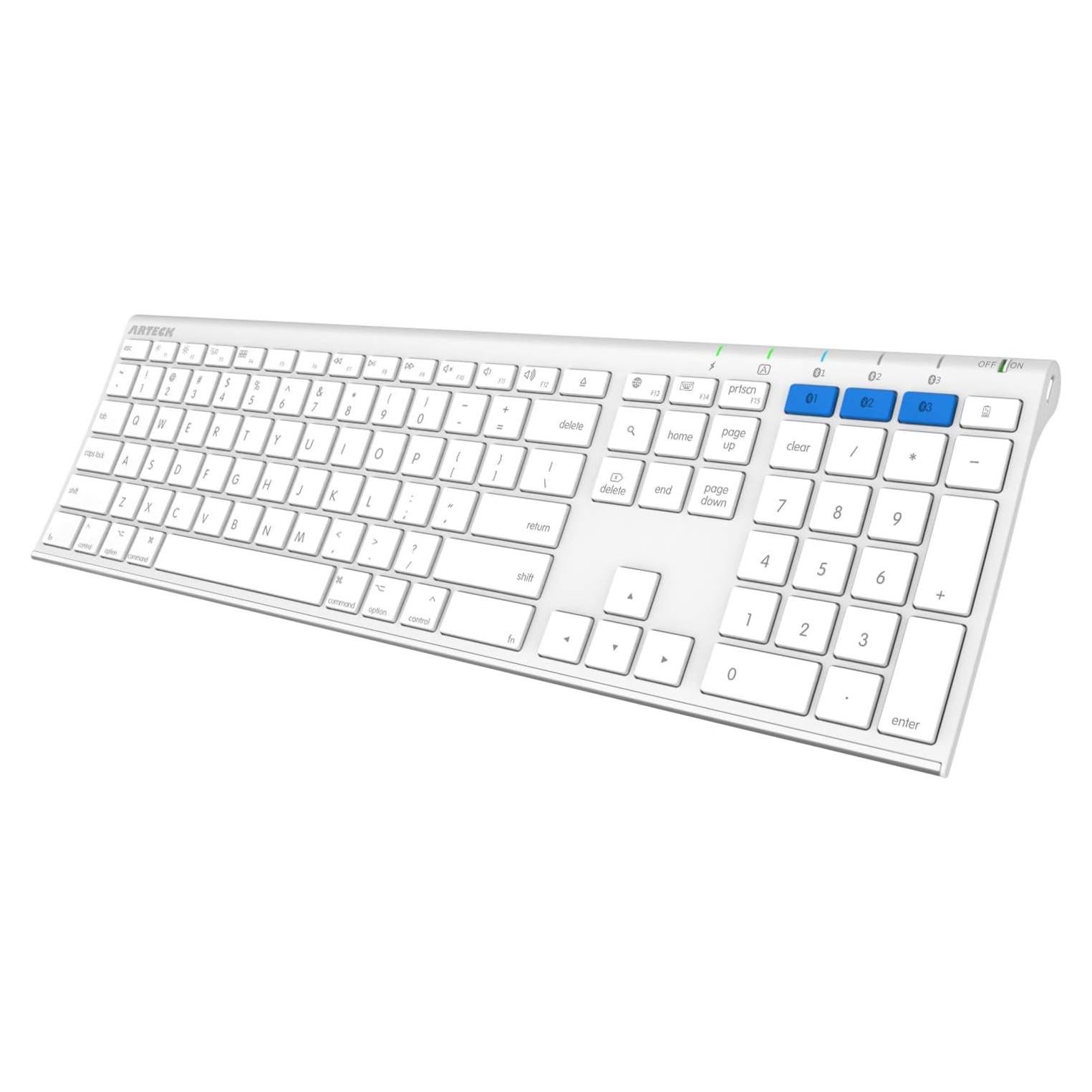 Teclado Bluetooth Arteck para Mac y iPad, Acero Inoxidable, 6 Meses Batería