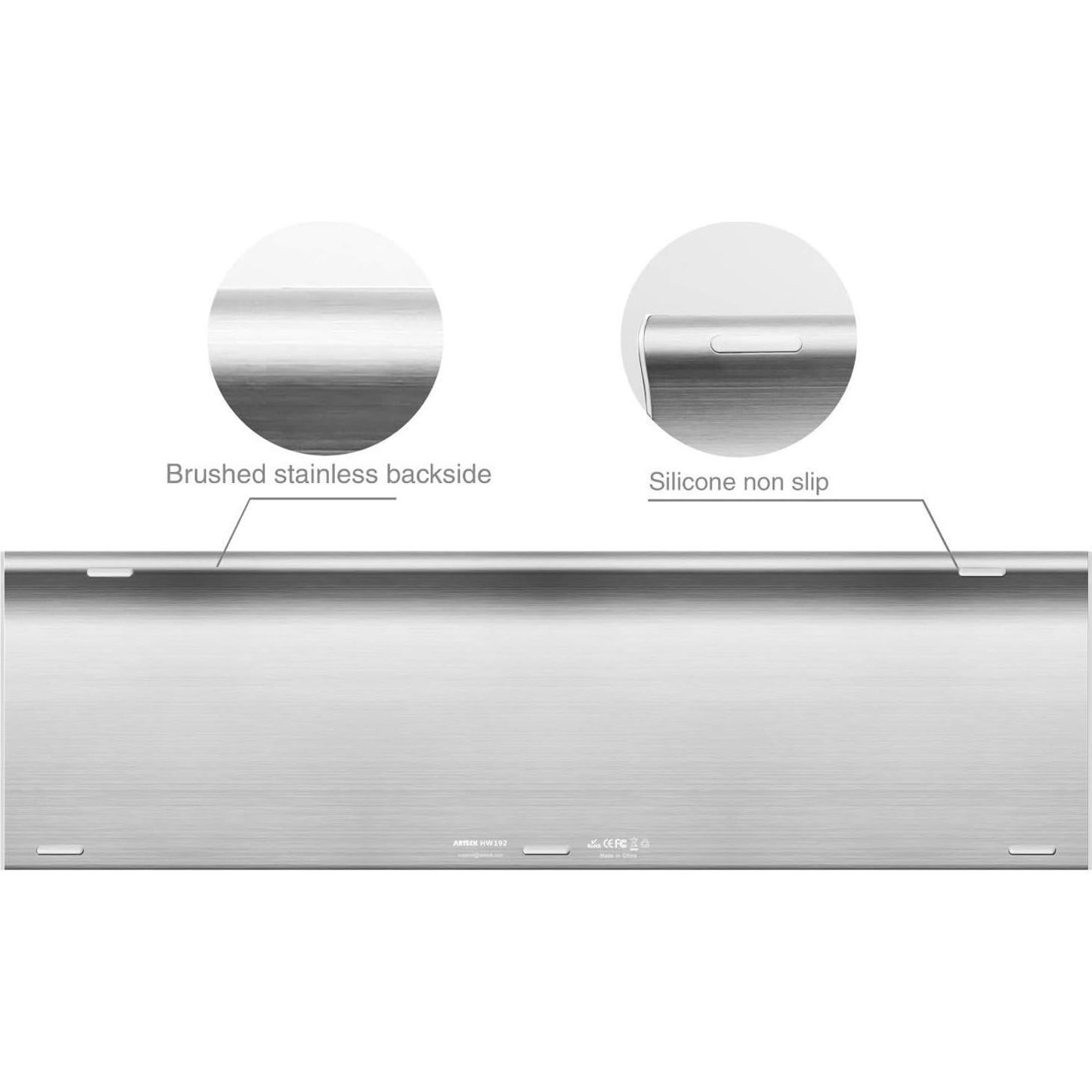 Teclado Bluetooth Arteck para Mac y iPad, Acero Inoxidable, 6 Meses Batería