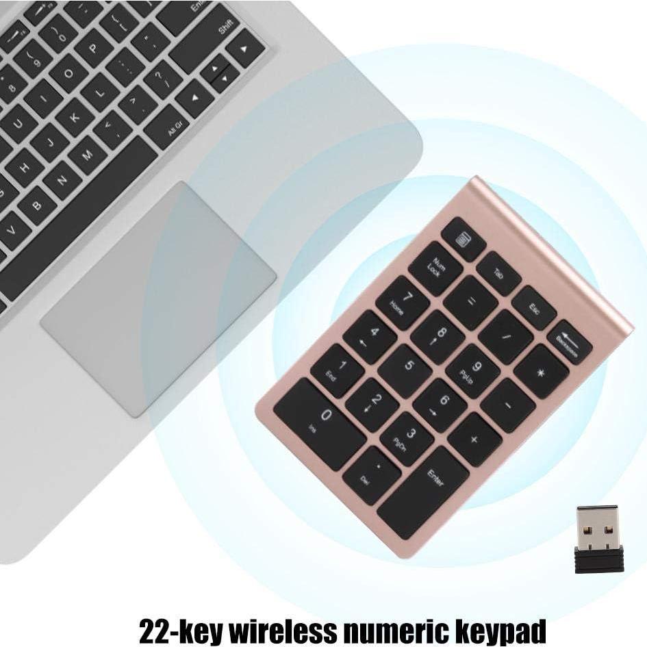 Teclado Numérico Inalámbrico Hilitand 22 Teclas USB Oro Rosa