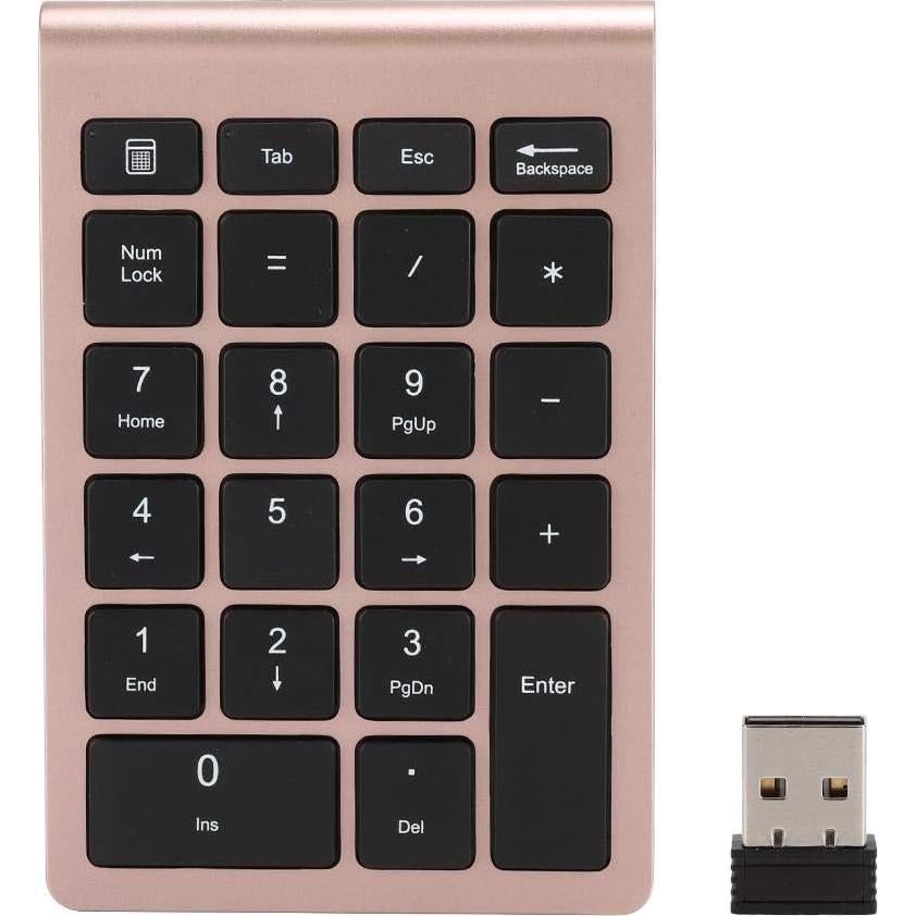 Teclado Numérico Inalámbrico Hilitand 22 Teclas USB Oro Rosa