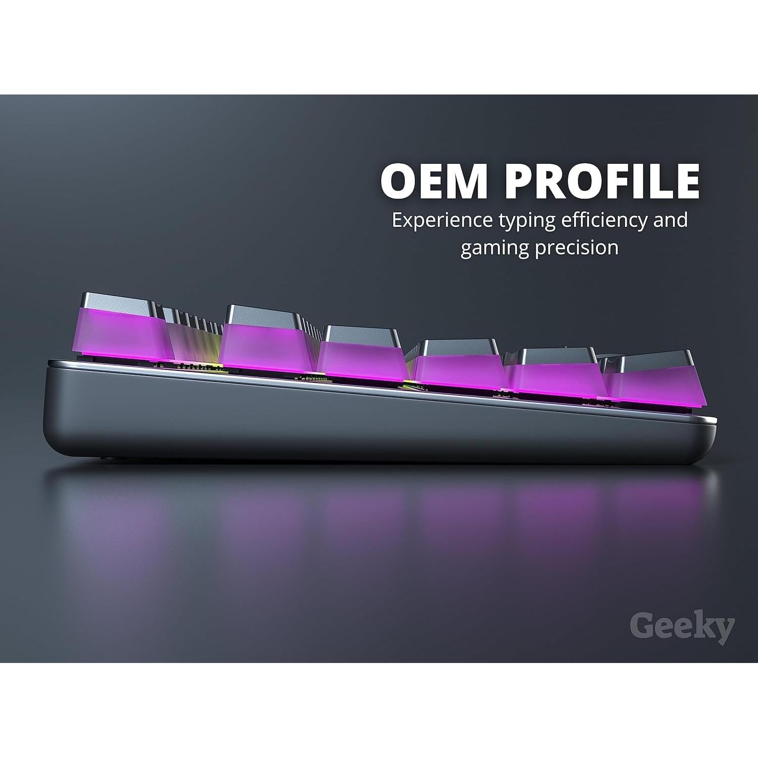 Teclas de Pudding Geeky PBT Doble Inyección 112 Teclas RGB