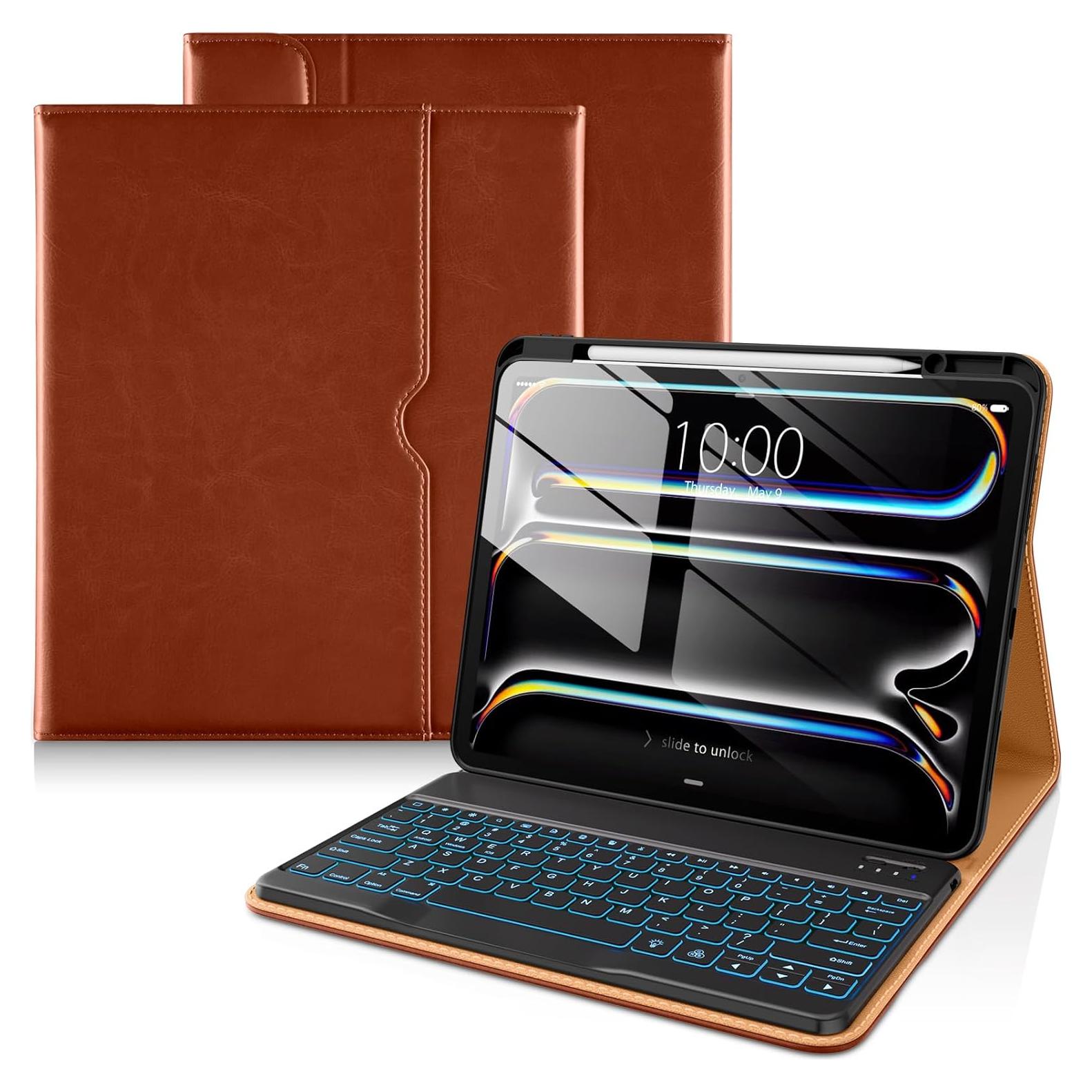 Funda con Teclado Inalámbrico DTTO para iPad Pro 13" 2024 Marrón