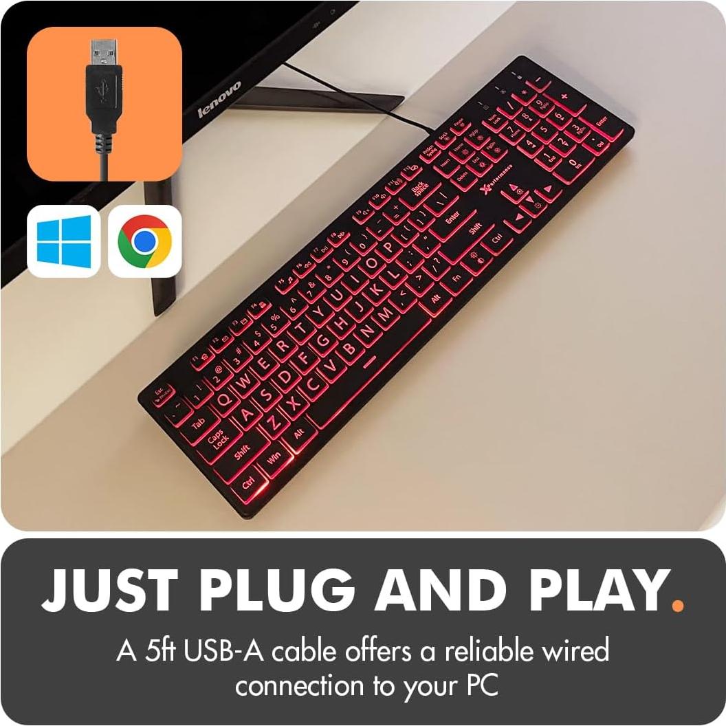 Combo Teclado y Ratón X9 Retroiluminado Letras Grandes USB