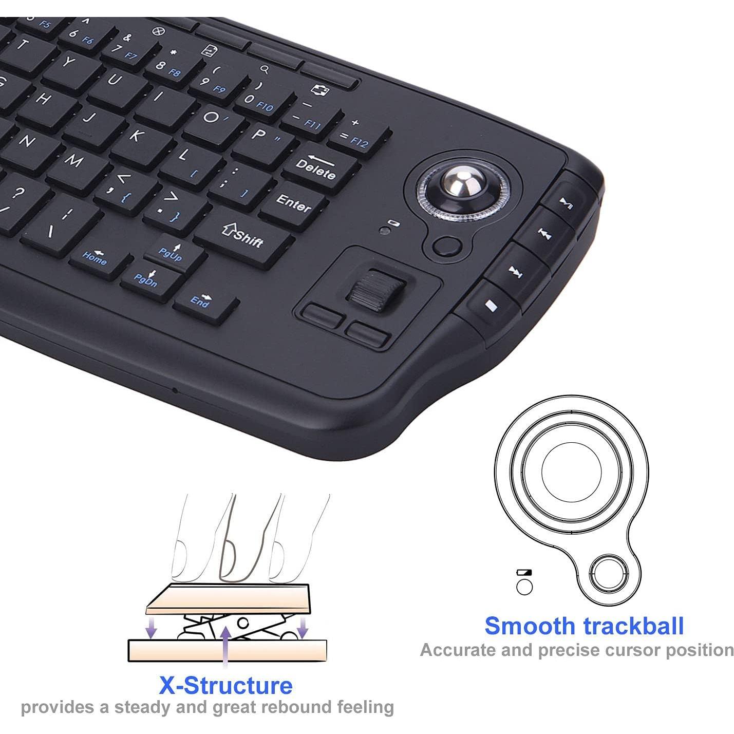 Teclado Mini Inalámbrico Fonicer con Trackball y Multimedia