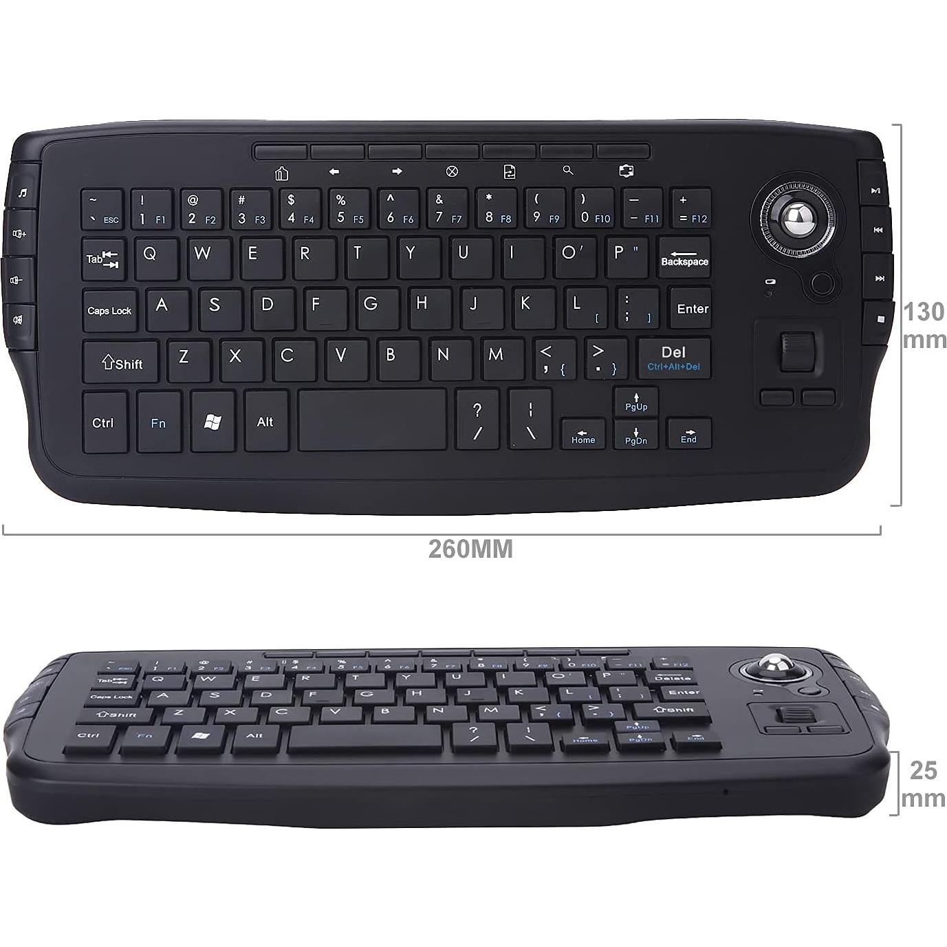 Teclado Mini Inalámbrico Fonicer con Trackball y Multimedia