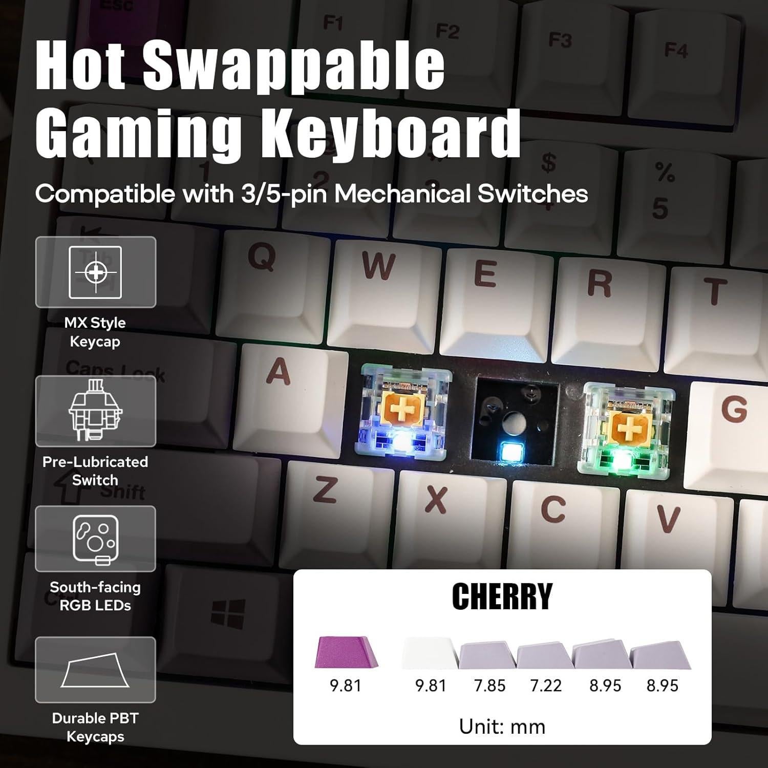 Teclado Mecánico Inalámbrico EPOMAKER DynaTab 75X RGB 10,000mAh