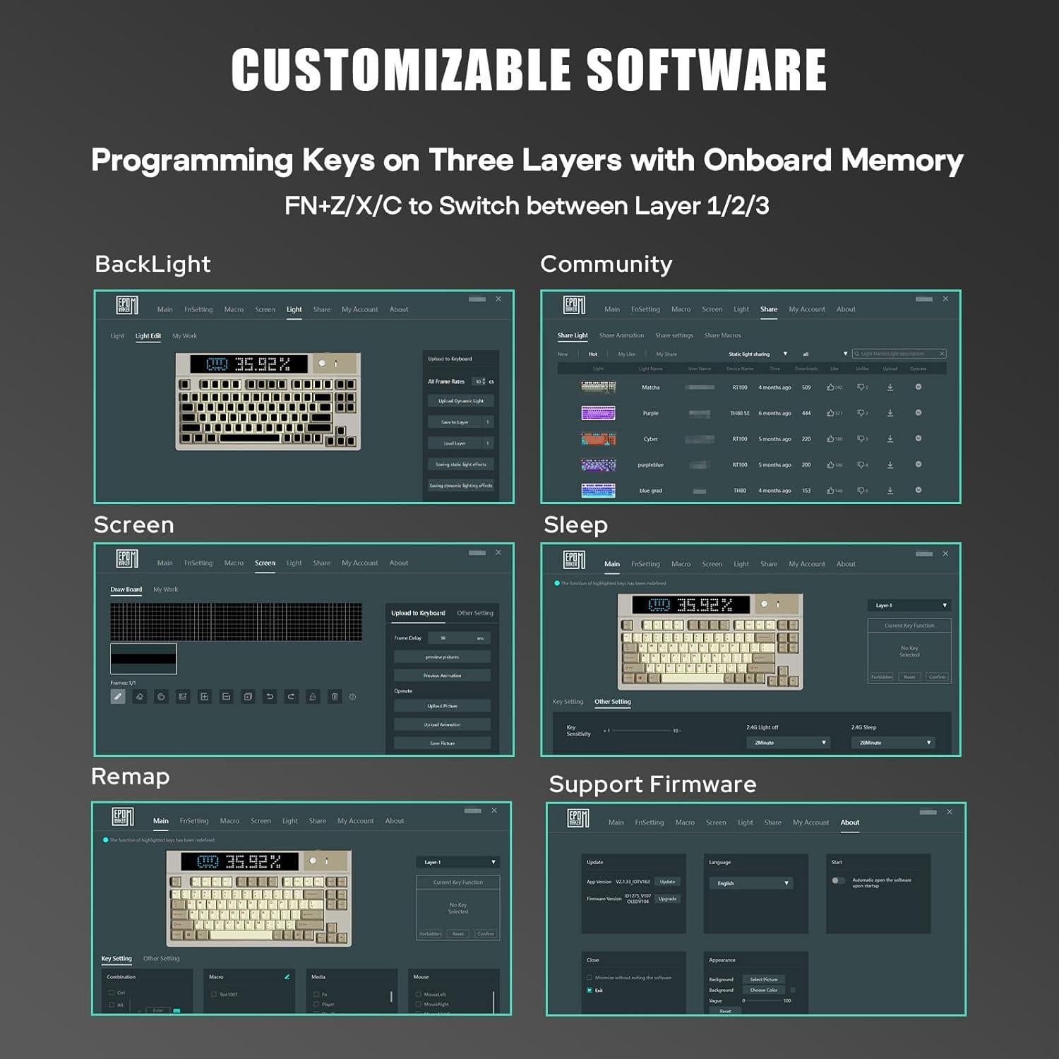 Teclado Mecánico Inalámbrico EPOMAKER DynaTab 75X RGB 10,000mAh