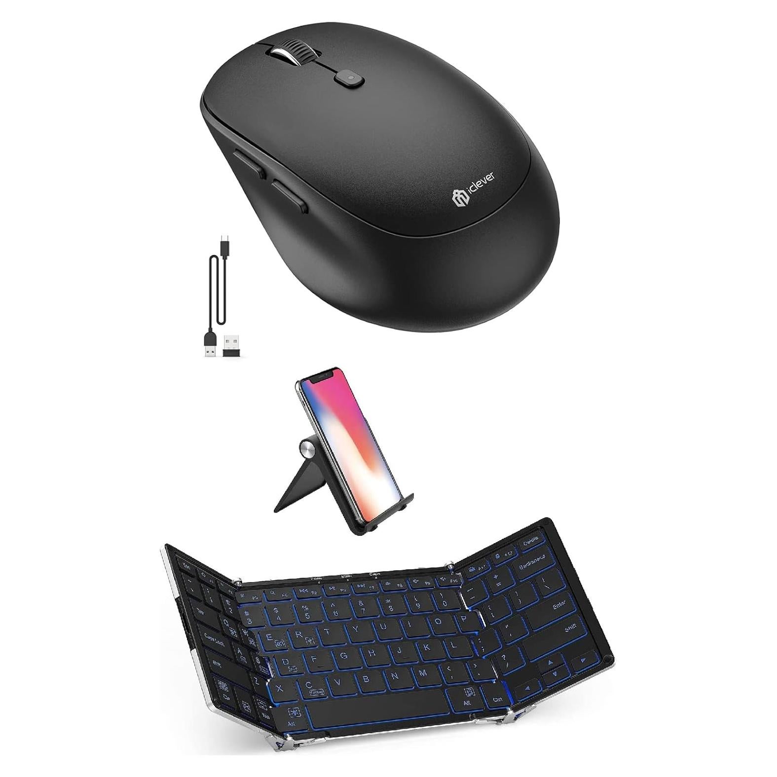 Teclado Bluetooth iClever BK05 Plegable con Retroiluminación