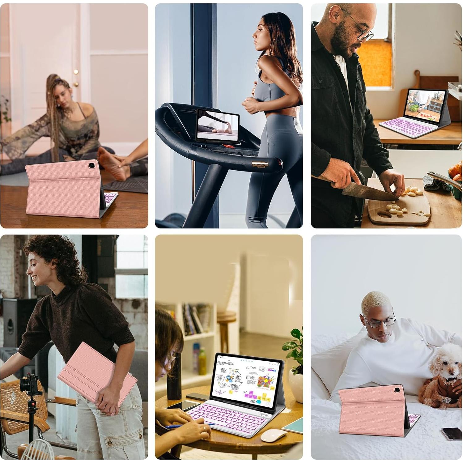 Funda Teclado Retroiluminado WERNURPAI para Galaxy A7 Lite 8.7"