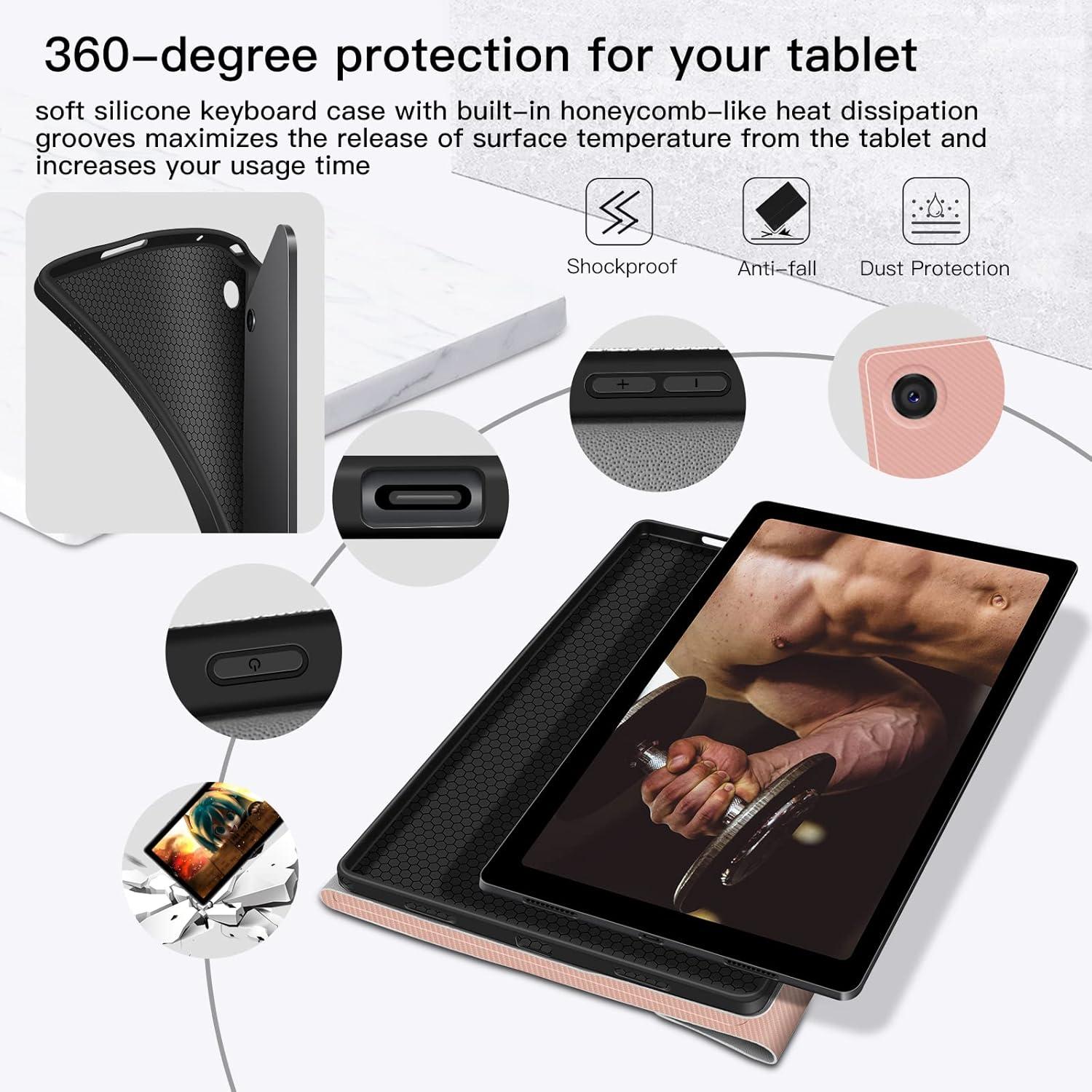 Funda Teclado Retroiluminado WERNURPAI para Galaxy A7 Lite 8.7"