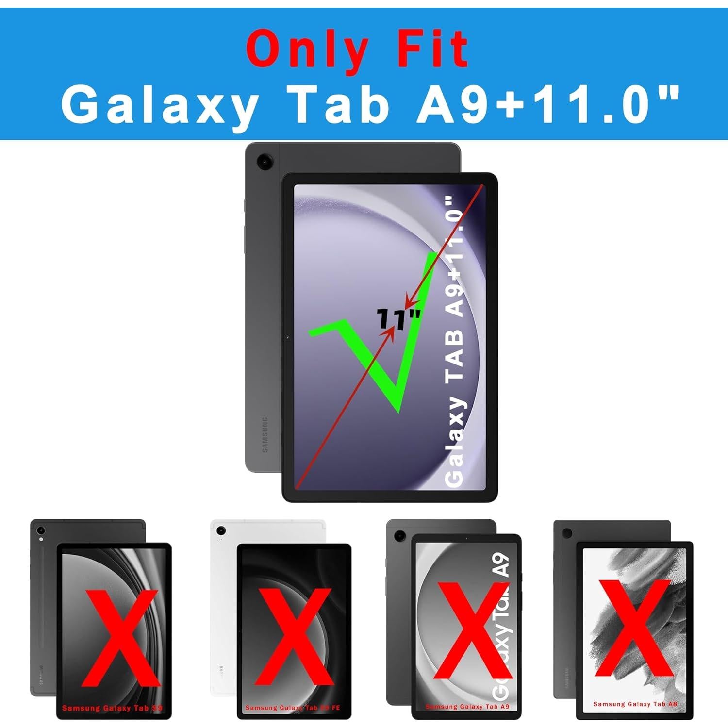 Funda con Teclado Retroiluminado SNOODU para Galaxy Tab A9+ 11"