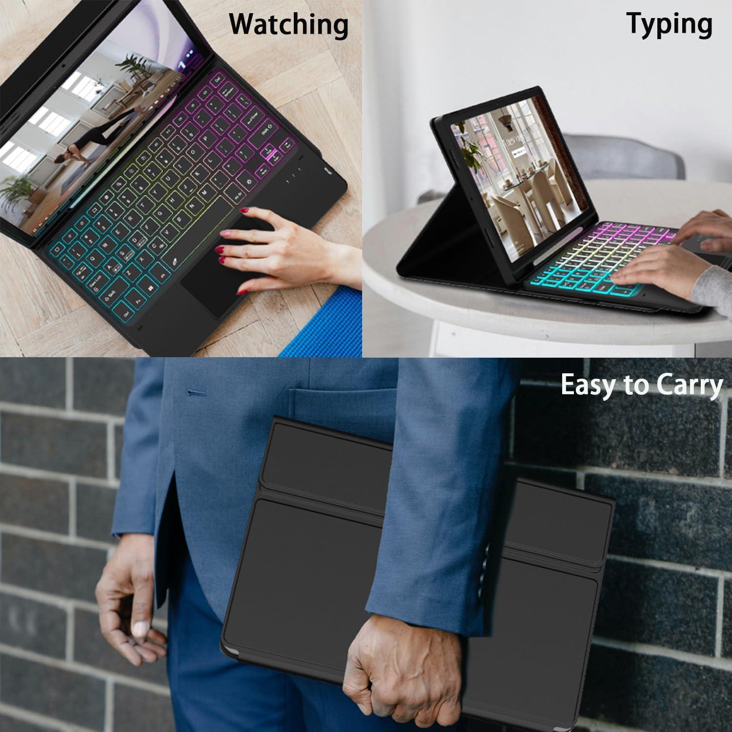 Funda con Teclado Retroiluminado SNOODU para Galaxy Tab A9+ 11"