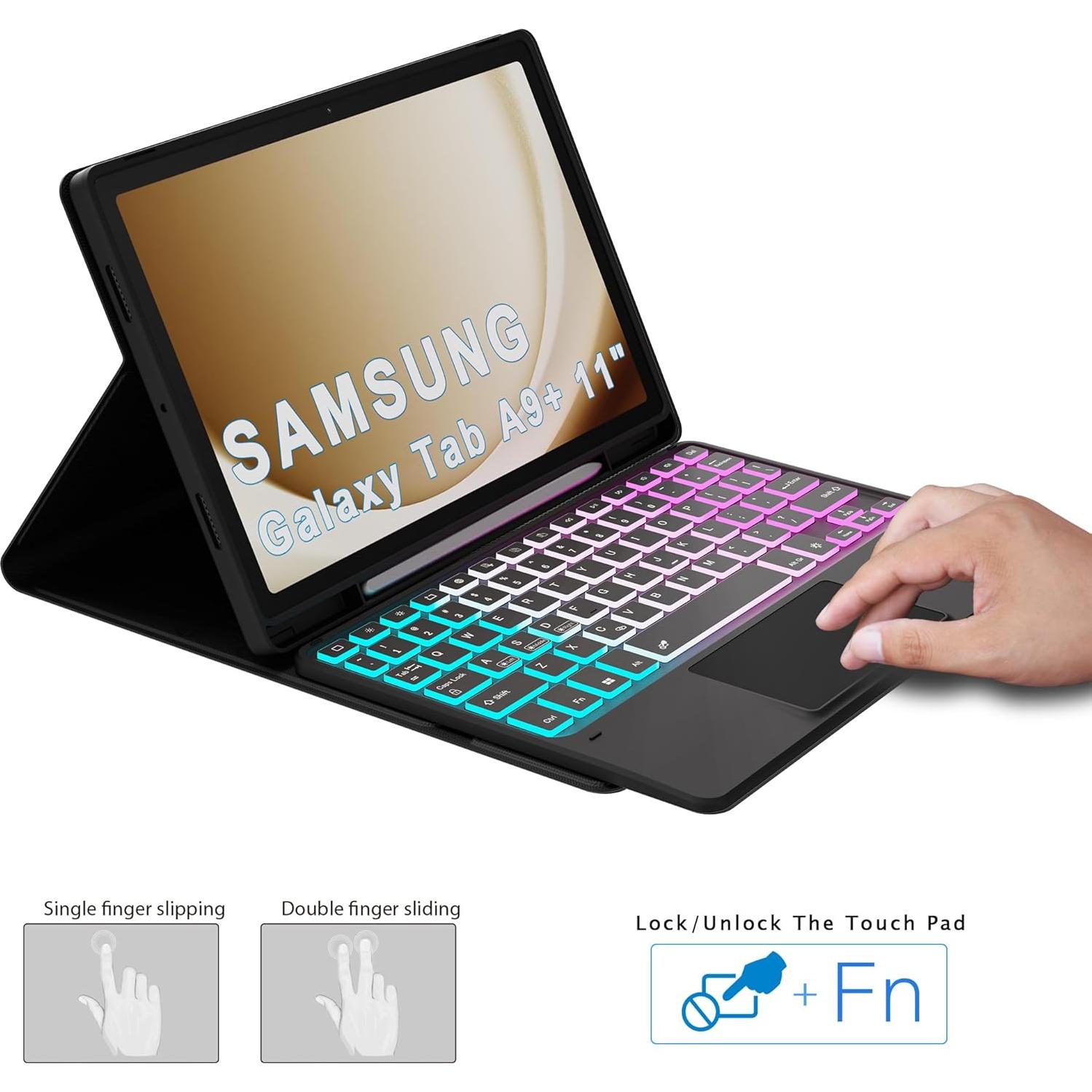 Funda con Teclado Retroiluminado SNOODU para Galaxy Tab A9+ 11"