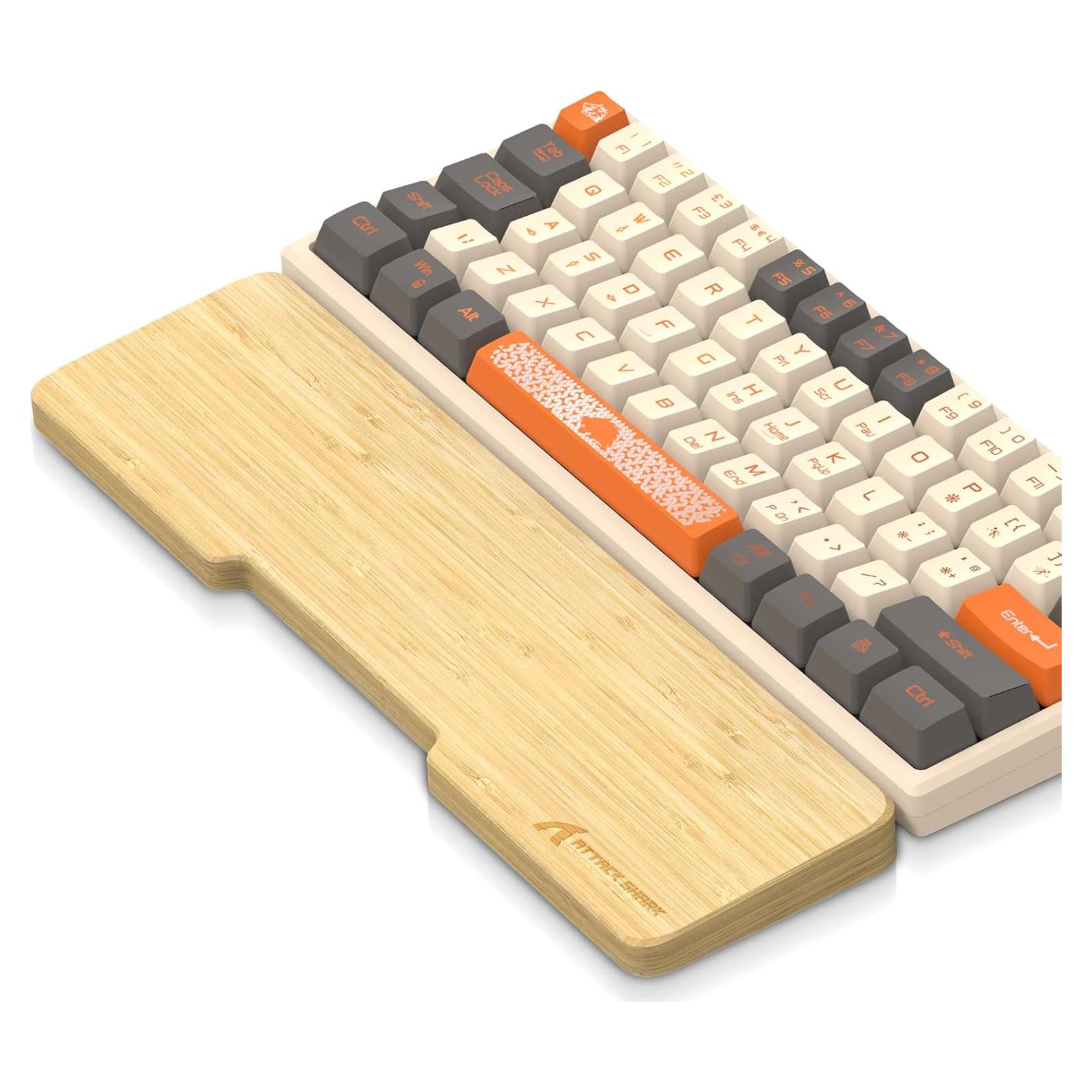 Reposapiés Ergonómico de Bambú Attack Shark para Teclado 61 Teclas