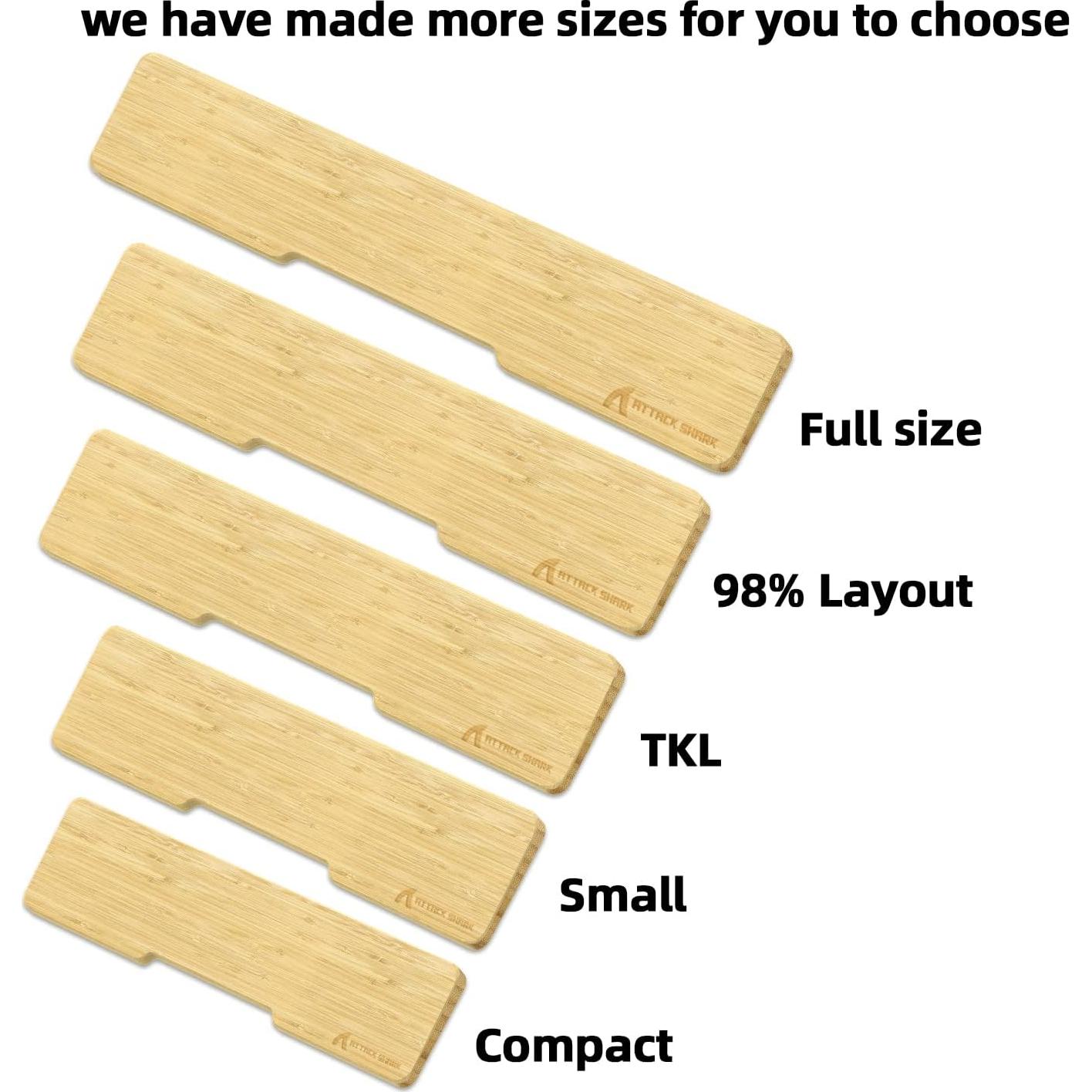 Reposapiés Ergonómico de Bambú Attack Shark para Teclado 61 Teclas