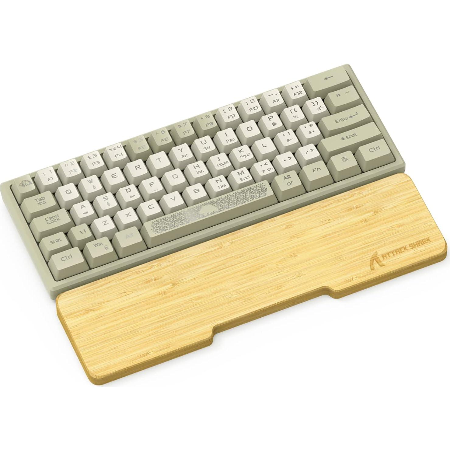 Reposapiés Ergonómico de Bambú Attack Shark para Teclado 61 Teclas