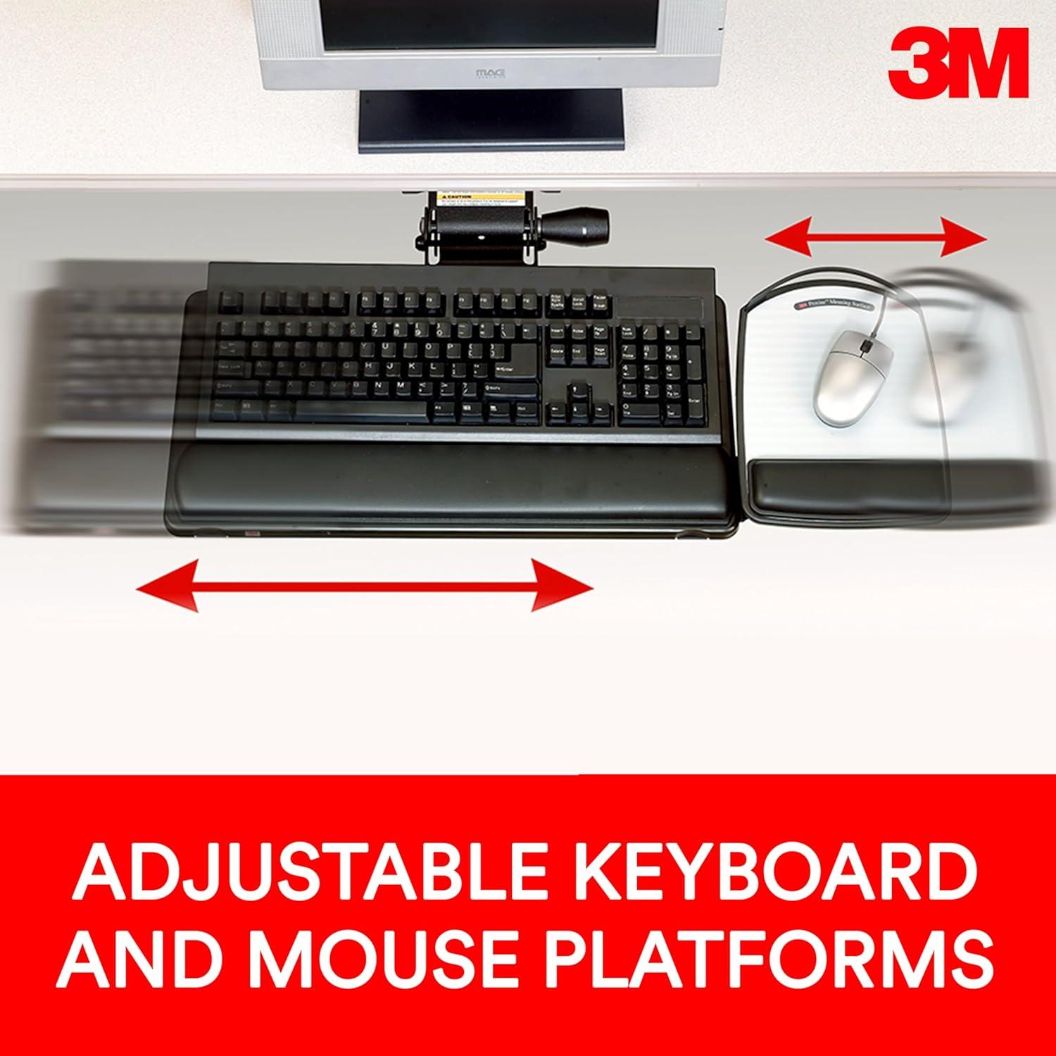 Bandeja de Teclado Ajustable 3M AKT180LE Ergonomía Negra