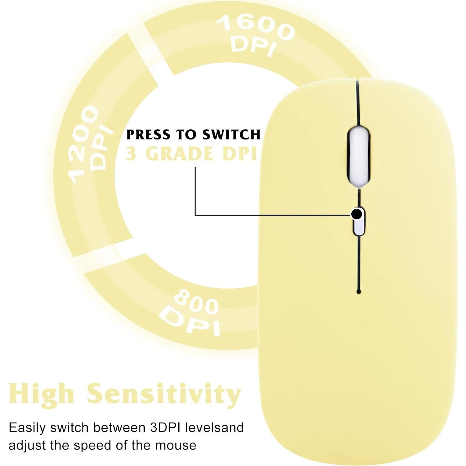 Combo Teclado y Ratón Bluetooth UrbanX KB030 Amarillo
