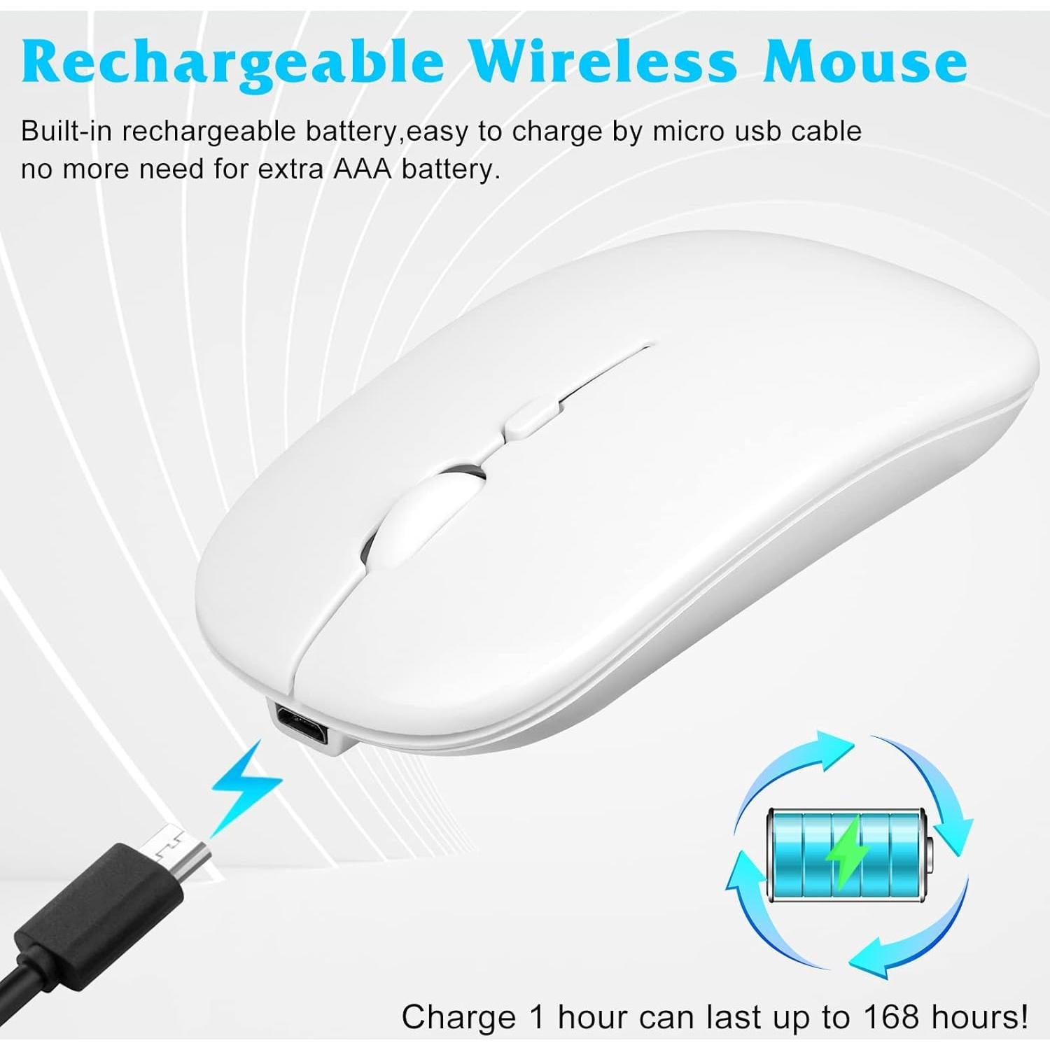 Combo Teclado y Ratón Bluetooth UrbanX KB030 - Blanco Puro