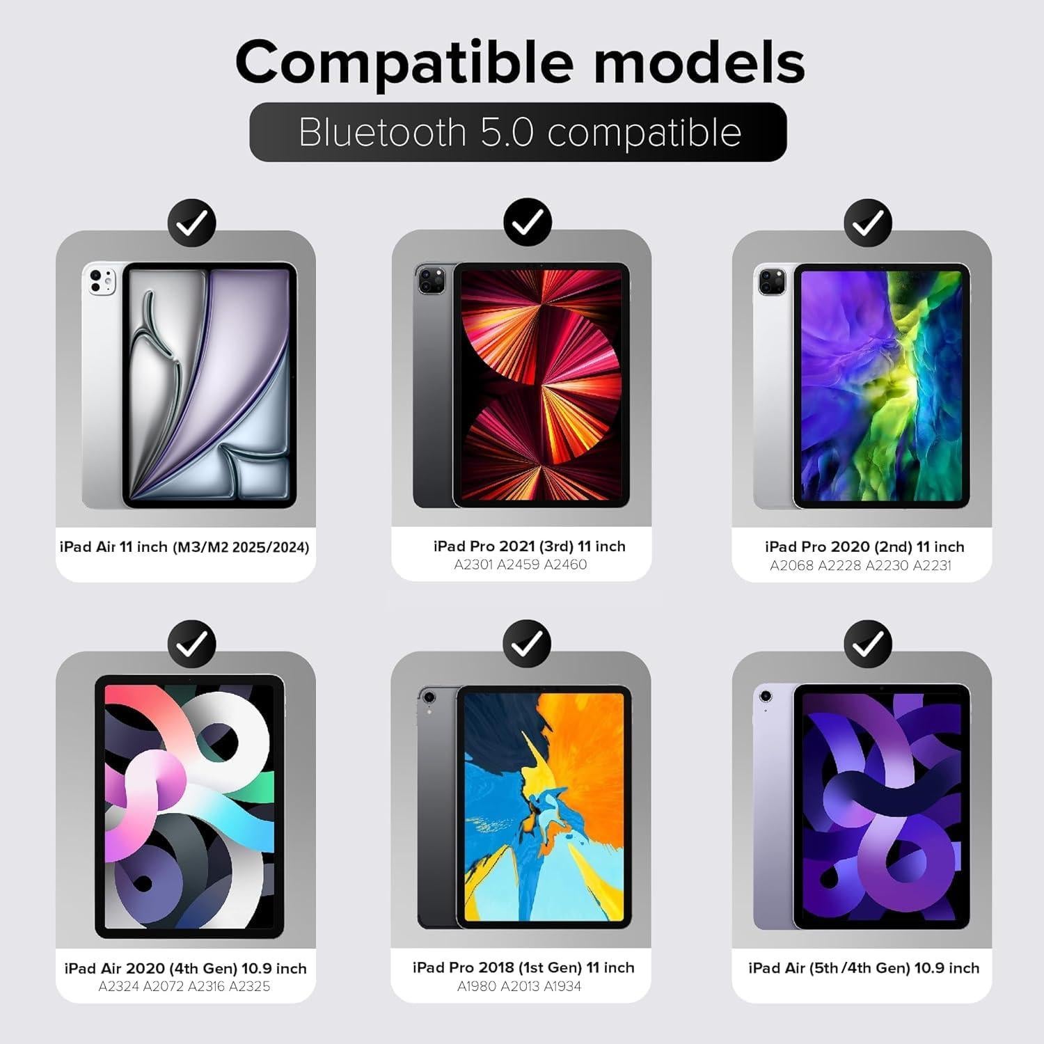 Funda de Teclado Mágico Dolpking para iPad Air/Pro 11" - Negro