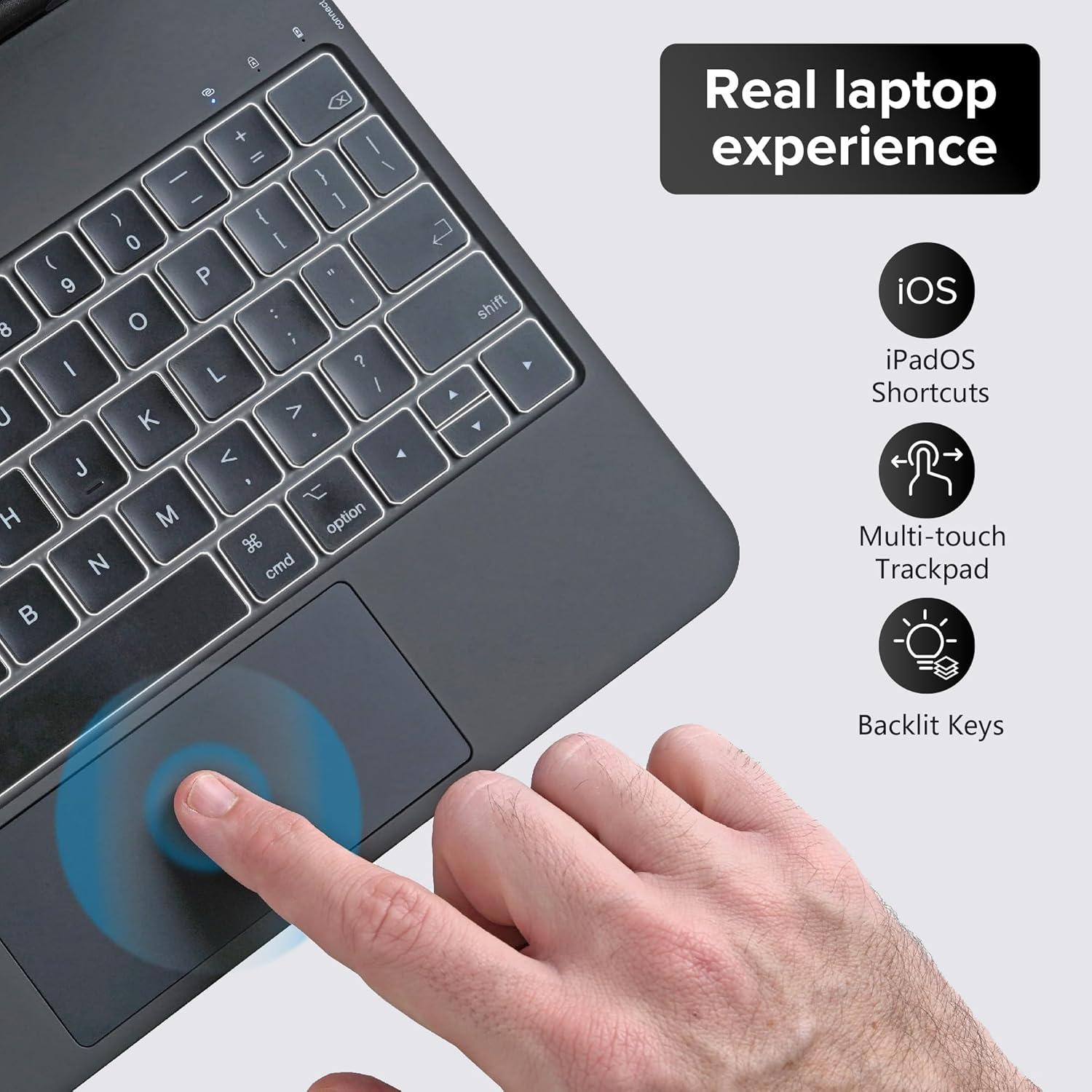 Funda de Teclado Mágico Dolpking para iPad Air/Pro 11" - Negro