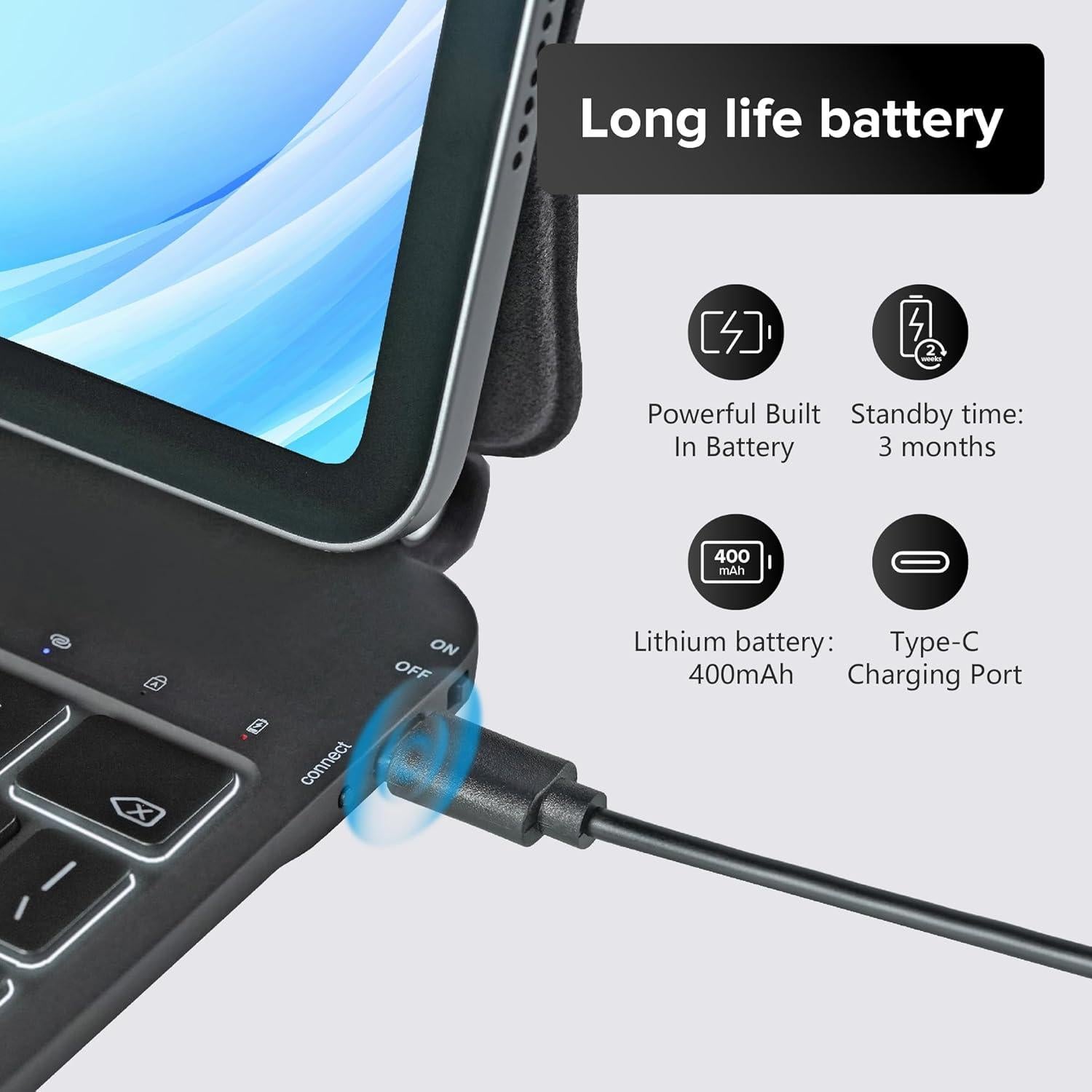 Funda de Teclado Mágico Dolpking para iPad Air/Pro 11" - Negro