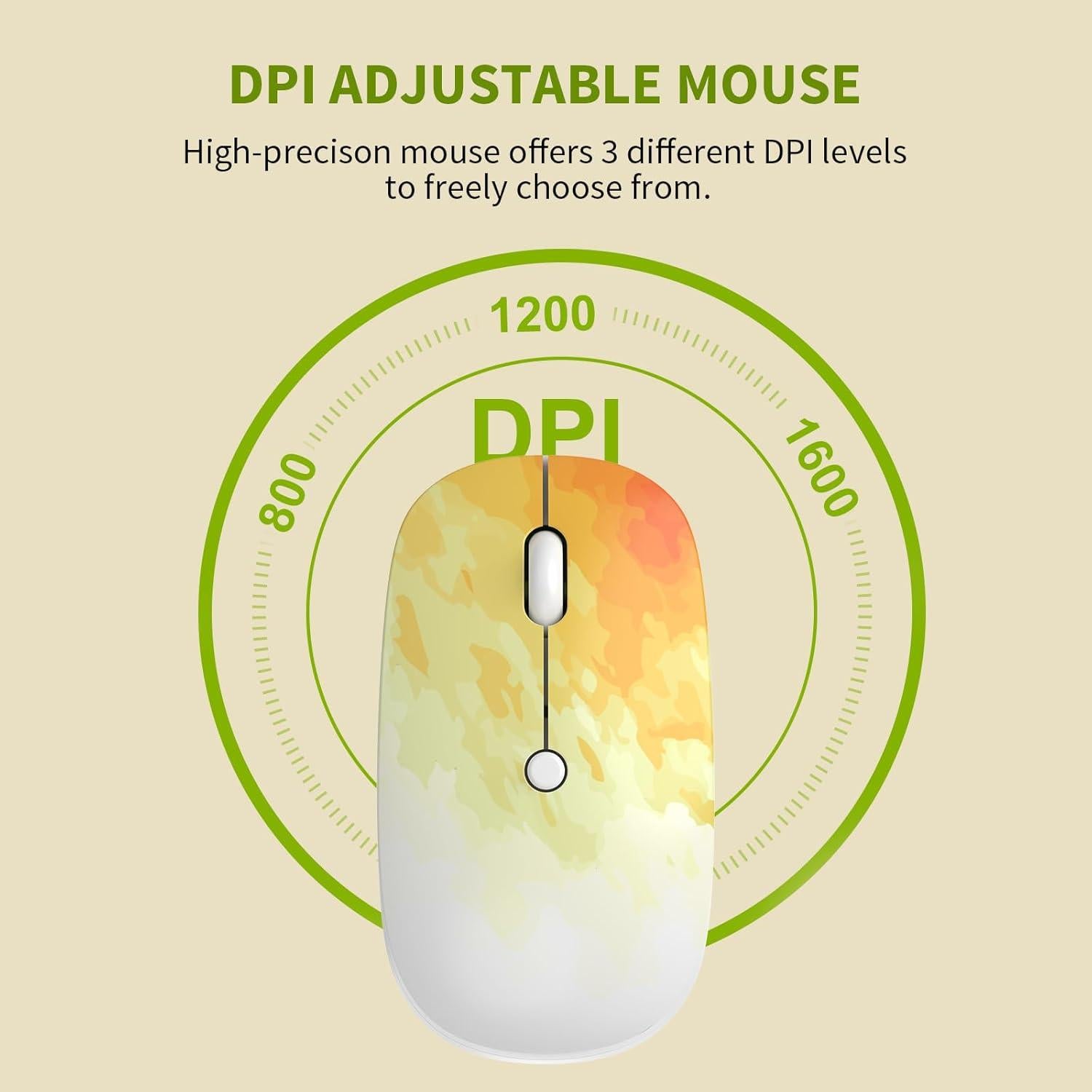 Combo Teclado y Ratón Inalámbrico Mobifice Naranja Graffiti