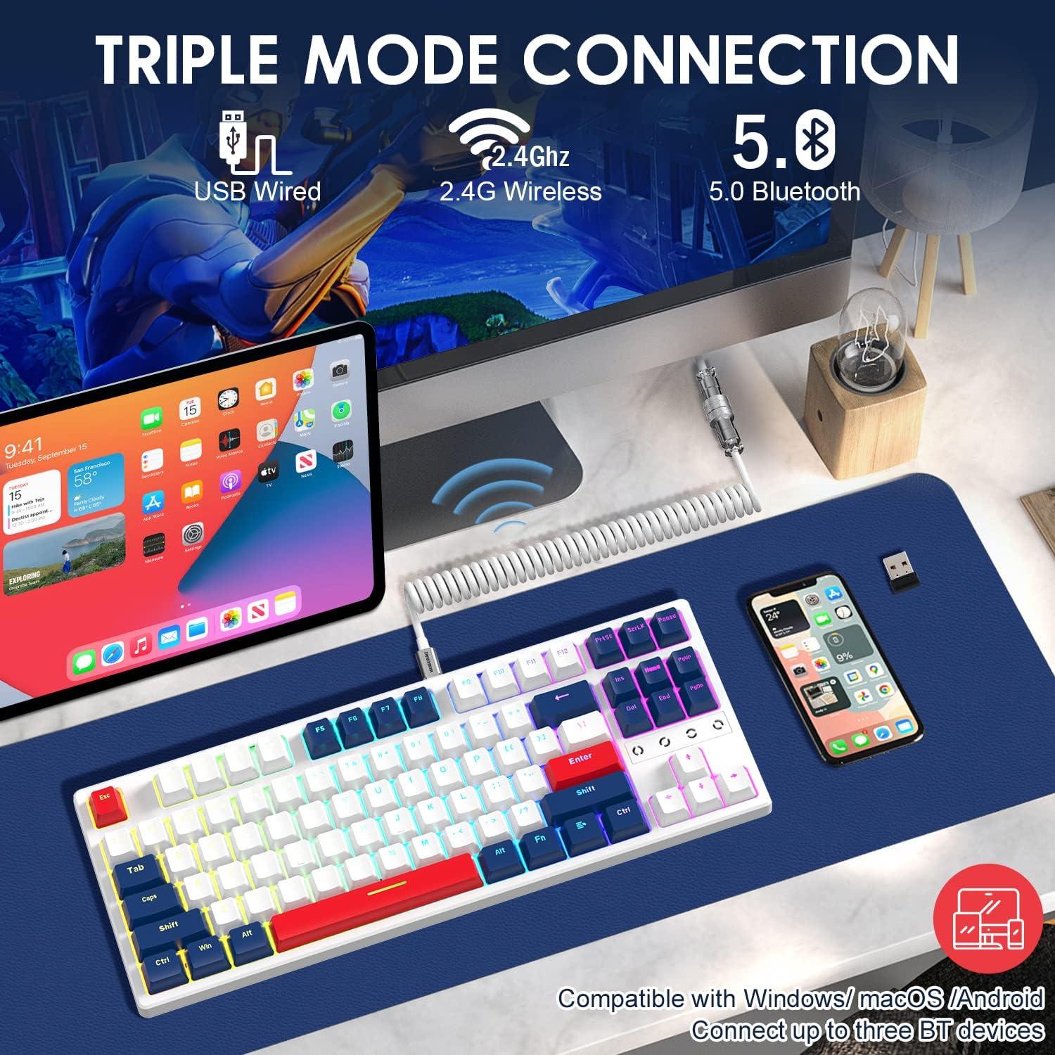 Teclado Mecánico Inalámbrico TKL Attack Shark K87 RGB