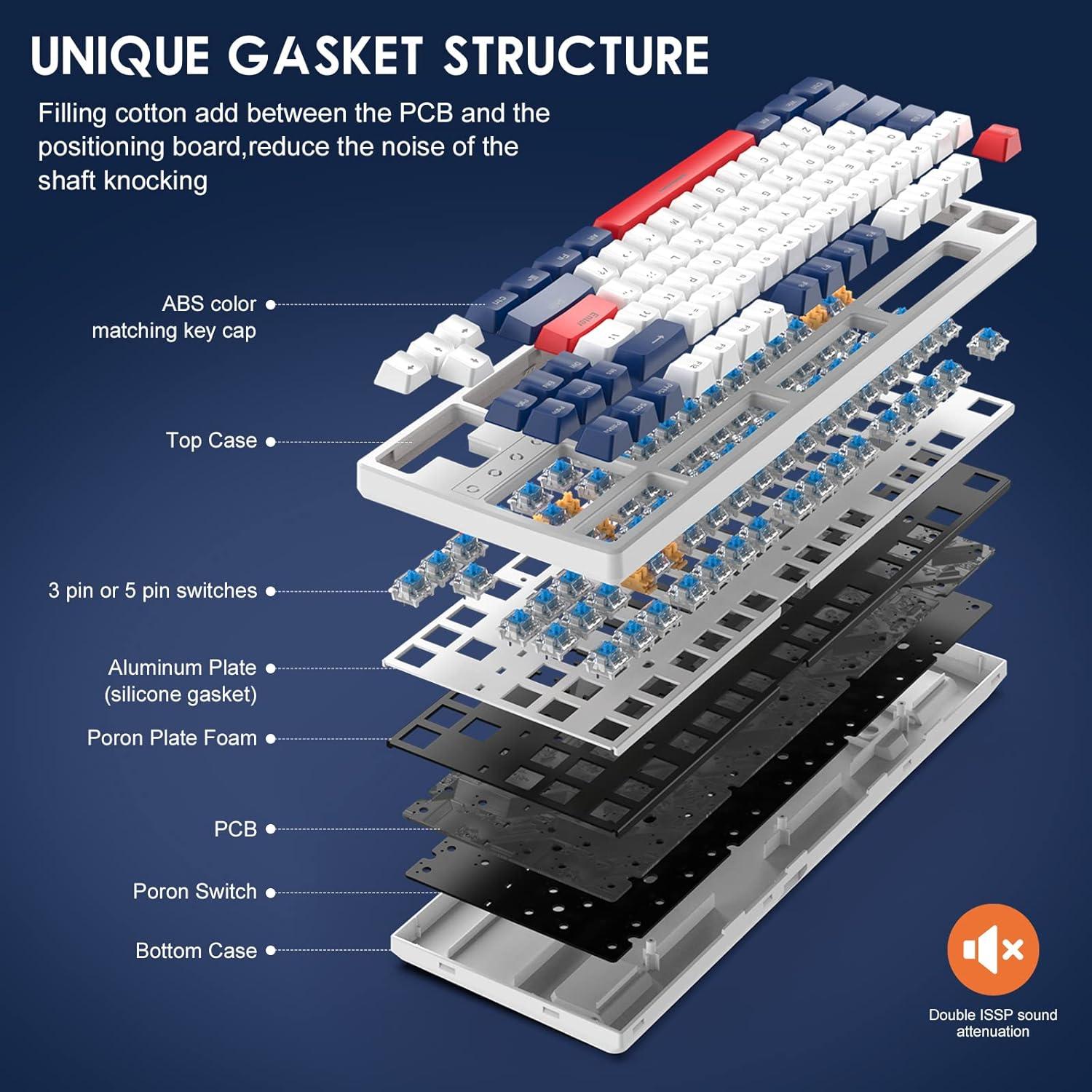 Teclado Mecánico Inalámbrico TKL Attack Shark K87 RGB