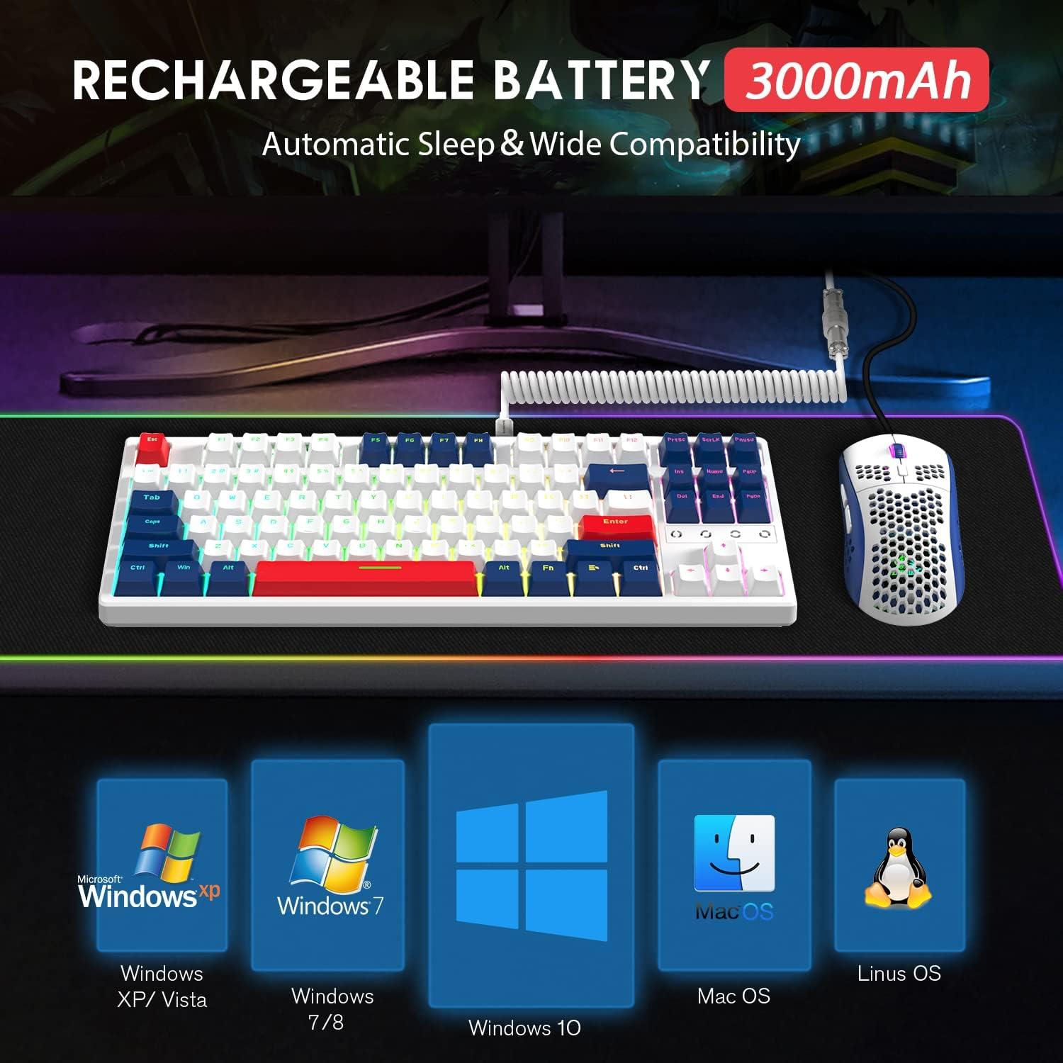 Teclado Mecánico Inalámbrico TKL Attack Shark K87 RGB