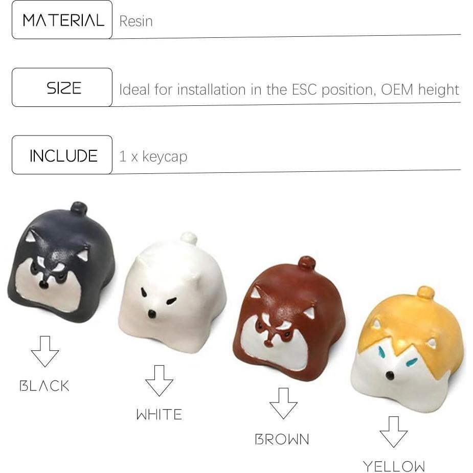 Tecla de resina personalizada Kelendle perro husky blanco ESC